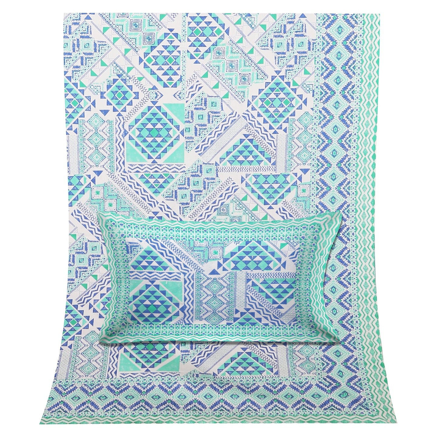 70/100 Artistic Collection 100% Cotton Single Bedsheet with 2 Pillow Covers, Premium Quality & Stylish Look - HLB12