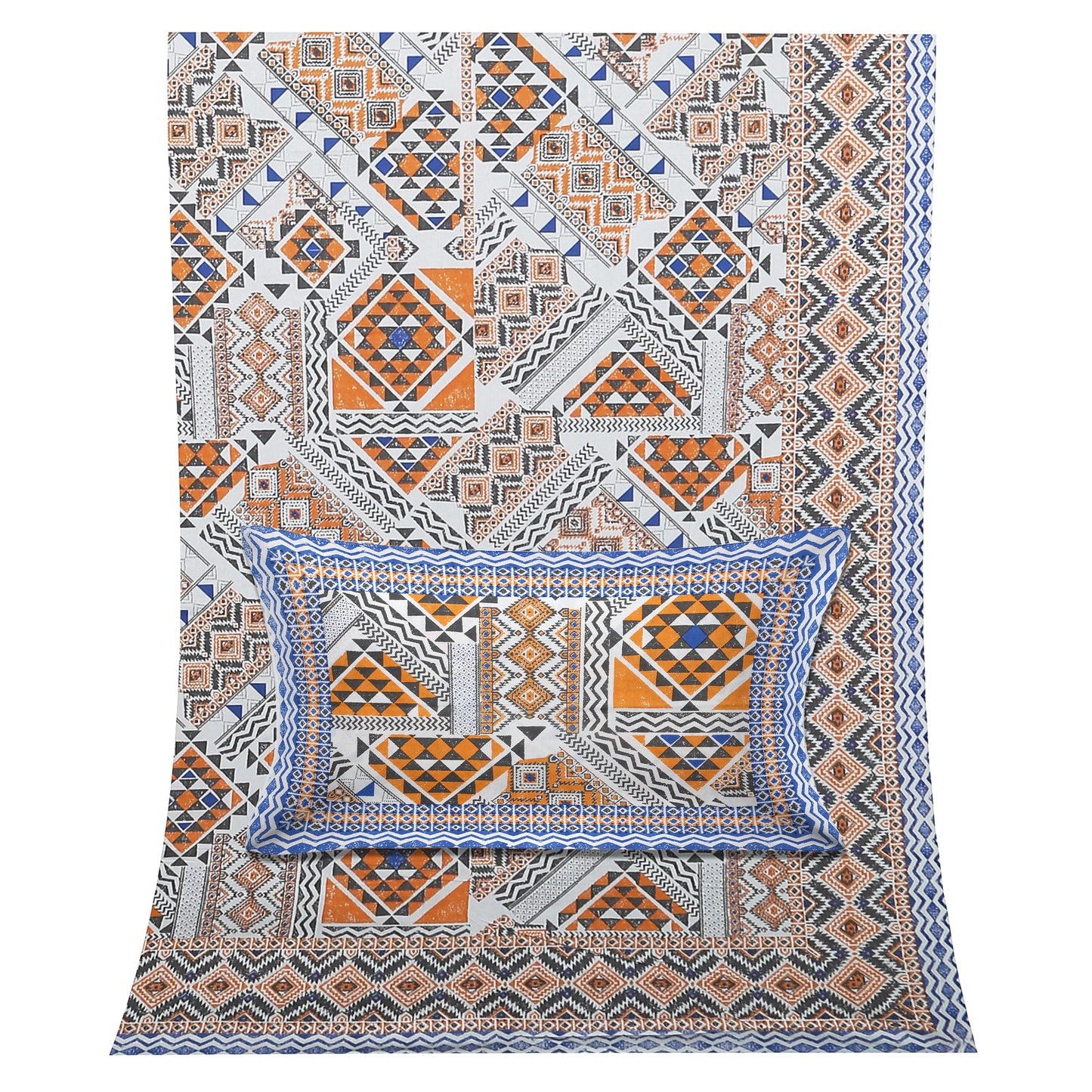 70/100 Artistic Collection 100% Cotton Single Bedsheet with 2 Pillow Covers, Premium Quality & Stylish Look - HLB12