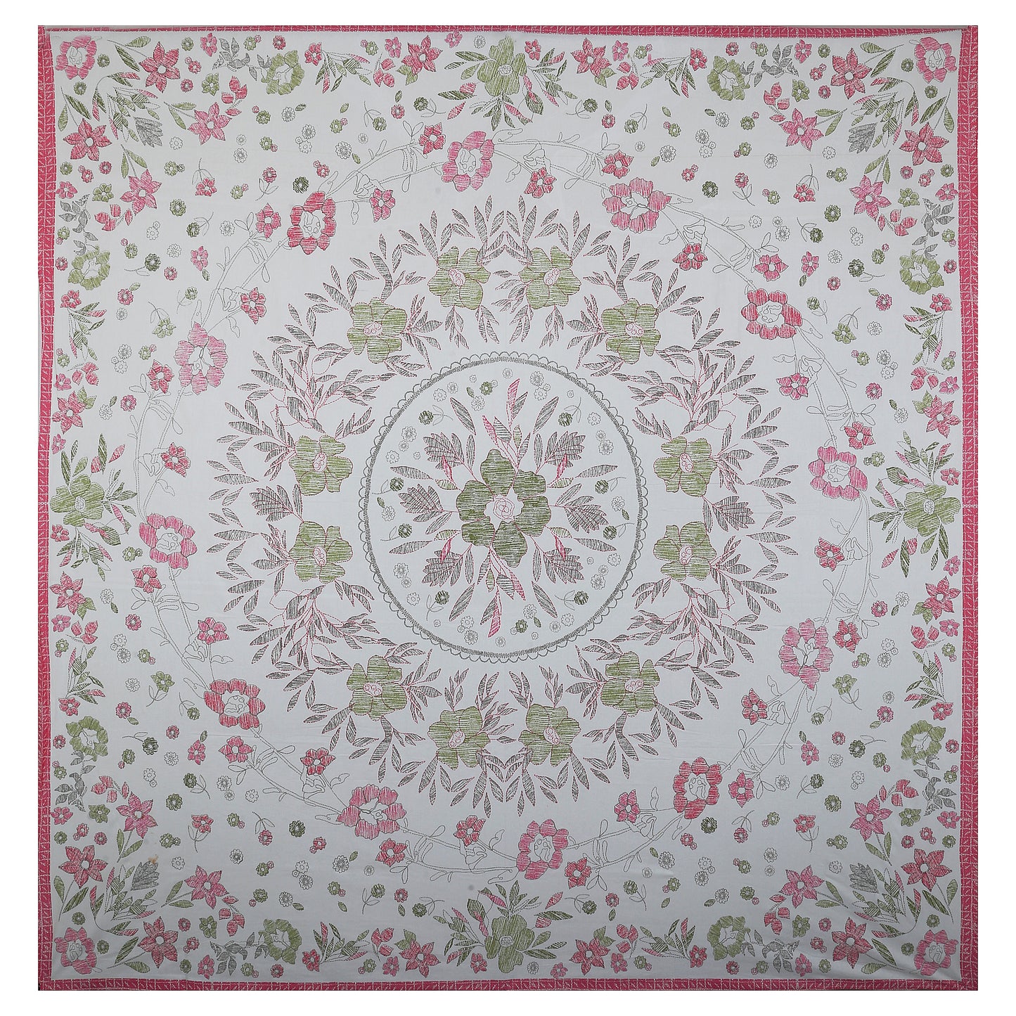 108/108 Artistic Collection 100% Cotton Jumbo Size Double Bedsheet with 2 Pillow Covers, Unique Patterns & Smooth Texture - HLB71
