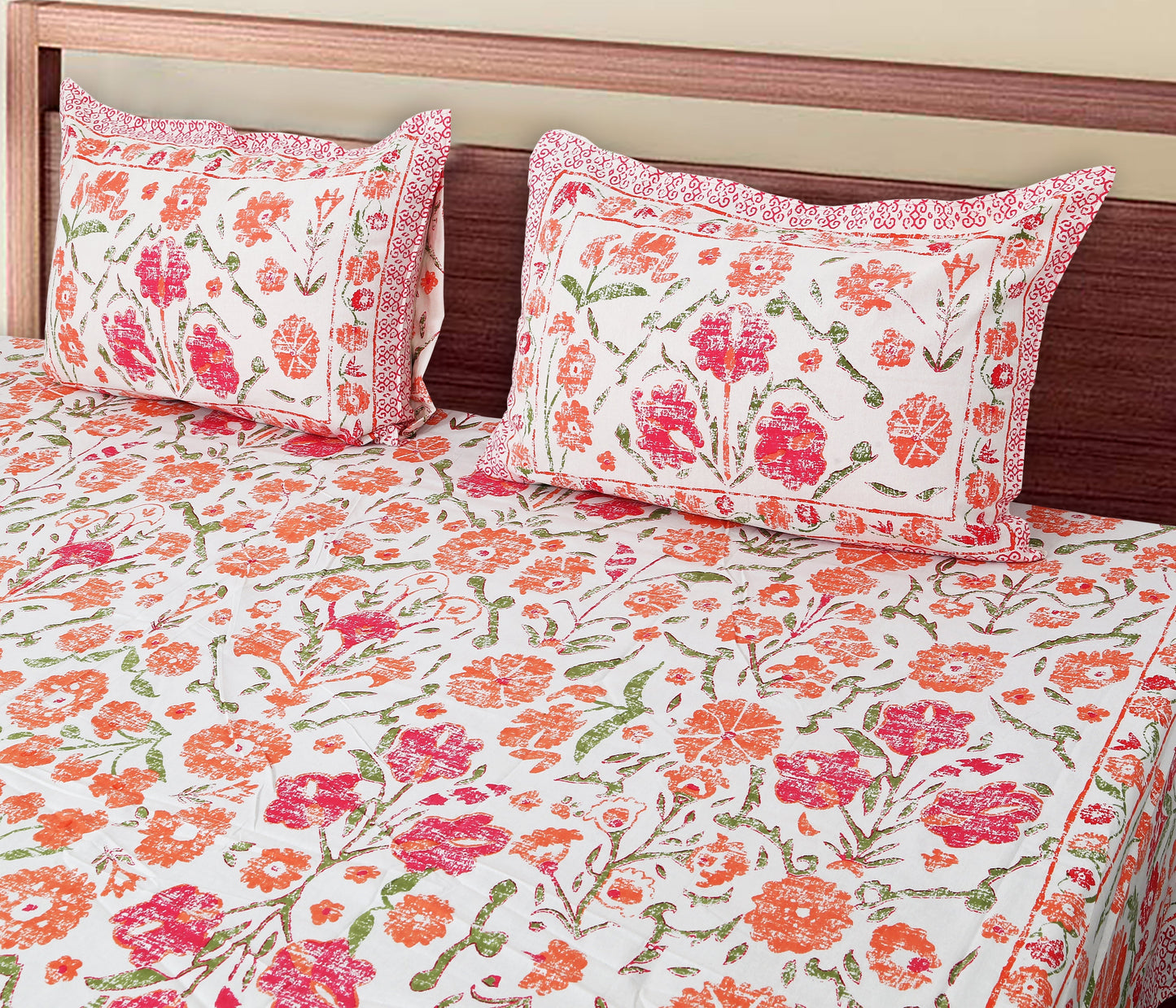 70/100 Artistic Collection 100% Cotton Single Bedsheet with 2 Pillow Covers, Premium Quality & Stylish Look - HLB12