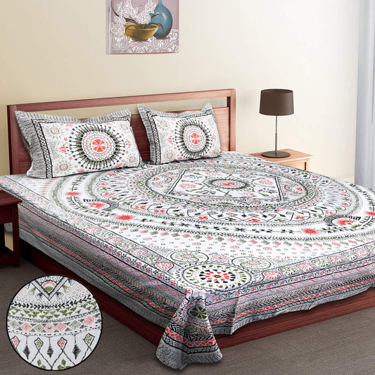 70/100 Artistic Collection 100% Cotton Single Bedsheet with 2 Pillow Covers, Premium Quality & Stylish Look - HLB12