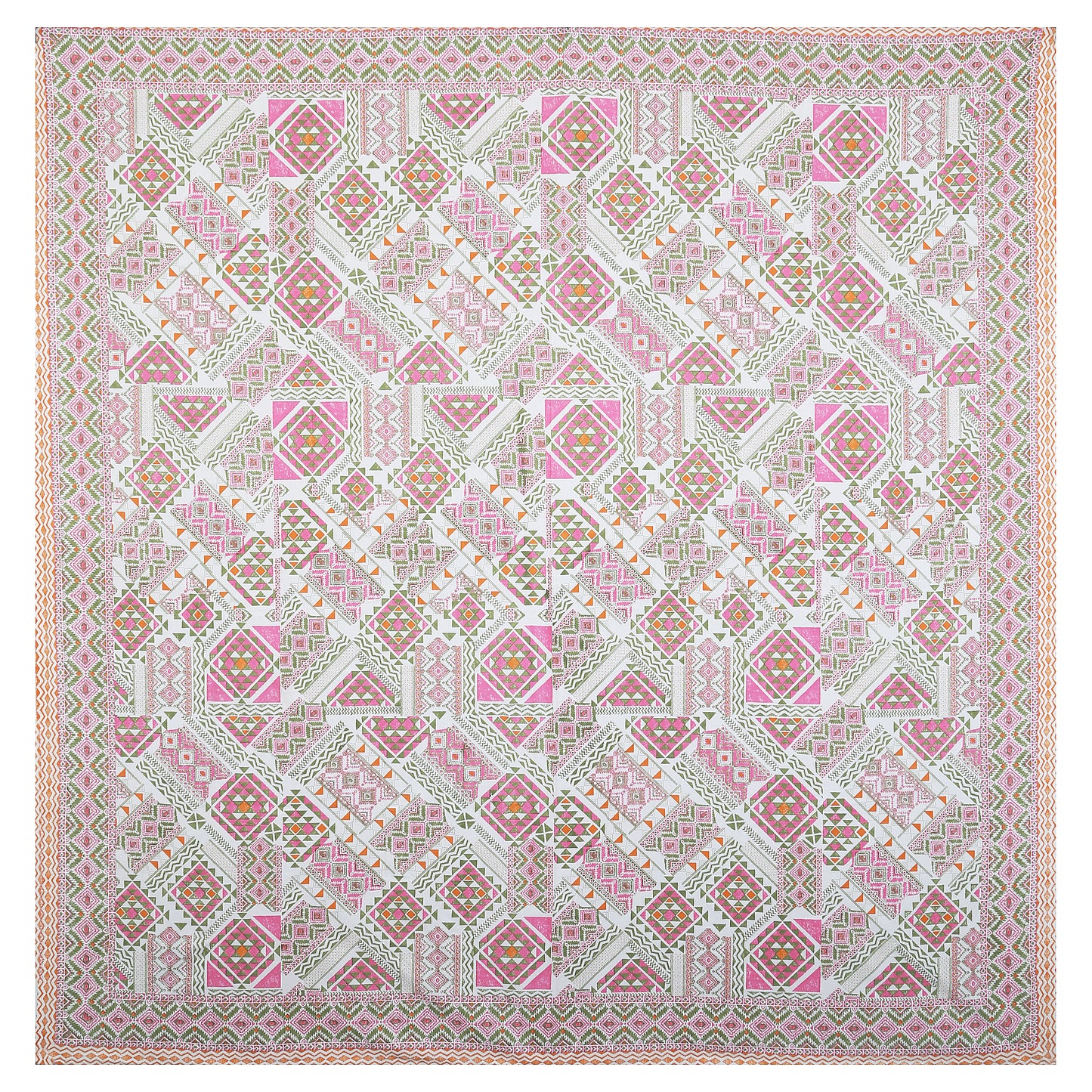 108/108 Artistic Collection 100% Cotton Jumbo Size Double Bedsheet with 2 Pillow Covers, Unique Patterns & Smooth Texture - HLB71