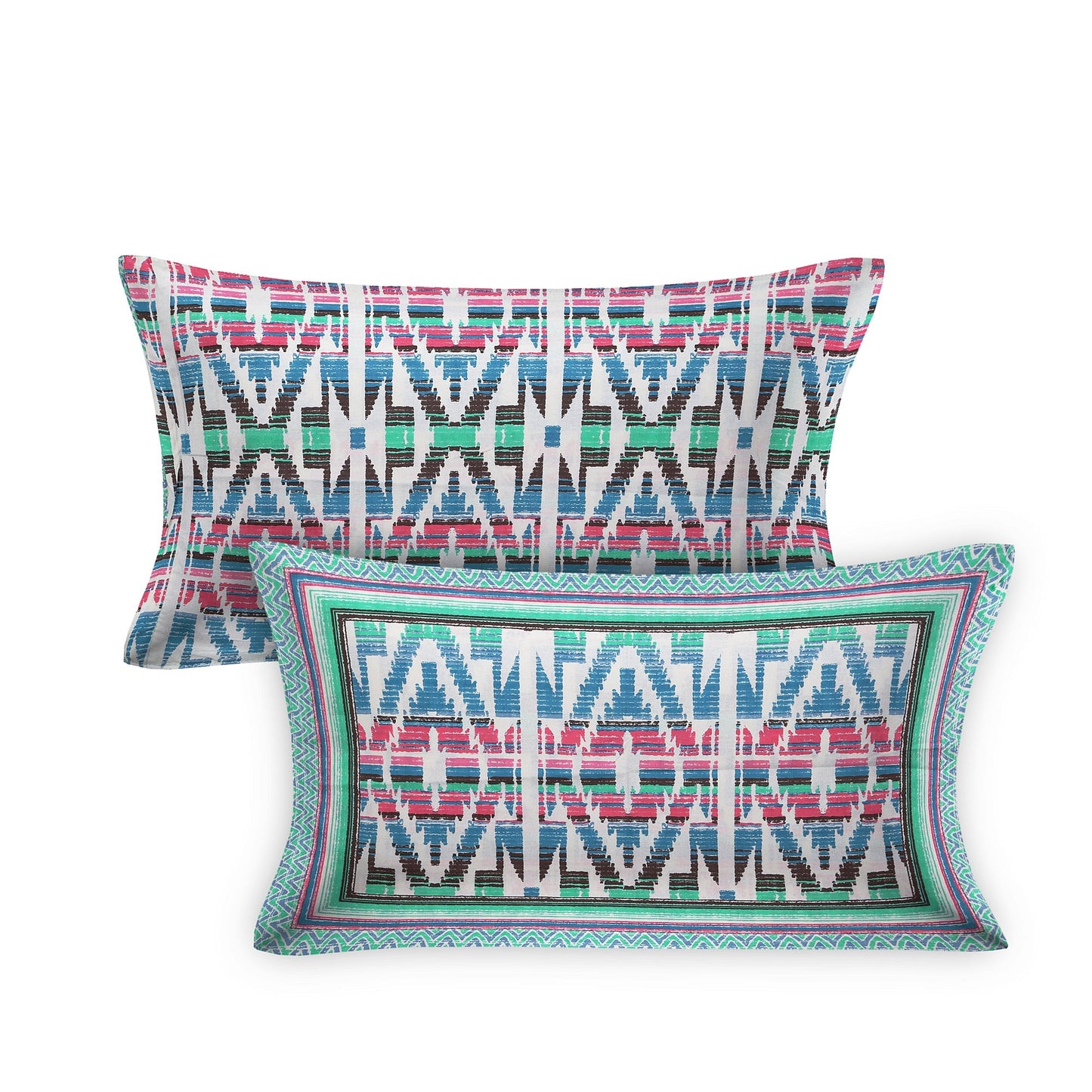108/108 Colours of Joy 100% Cotton Jumbo Size Double Bedsheet with 2 Pillow Covers, Vibrant & Breathable Fabric - HLB72