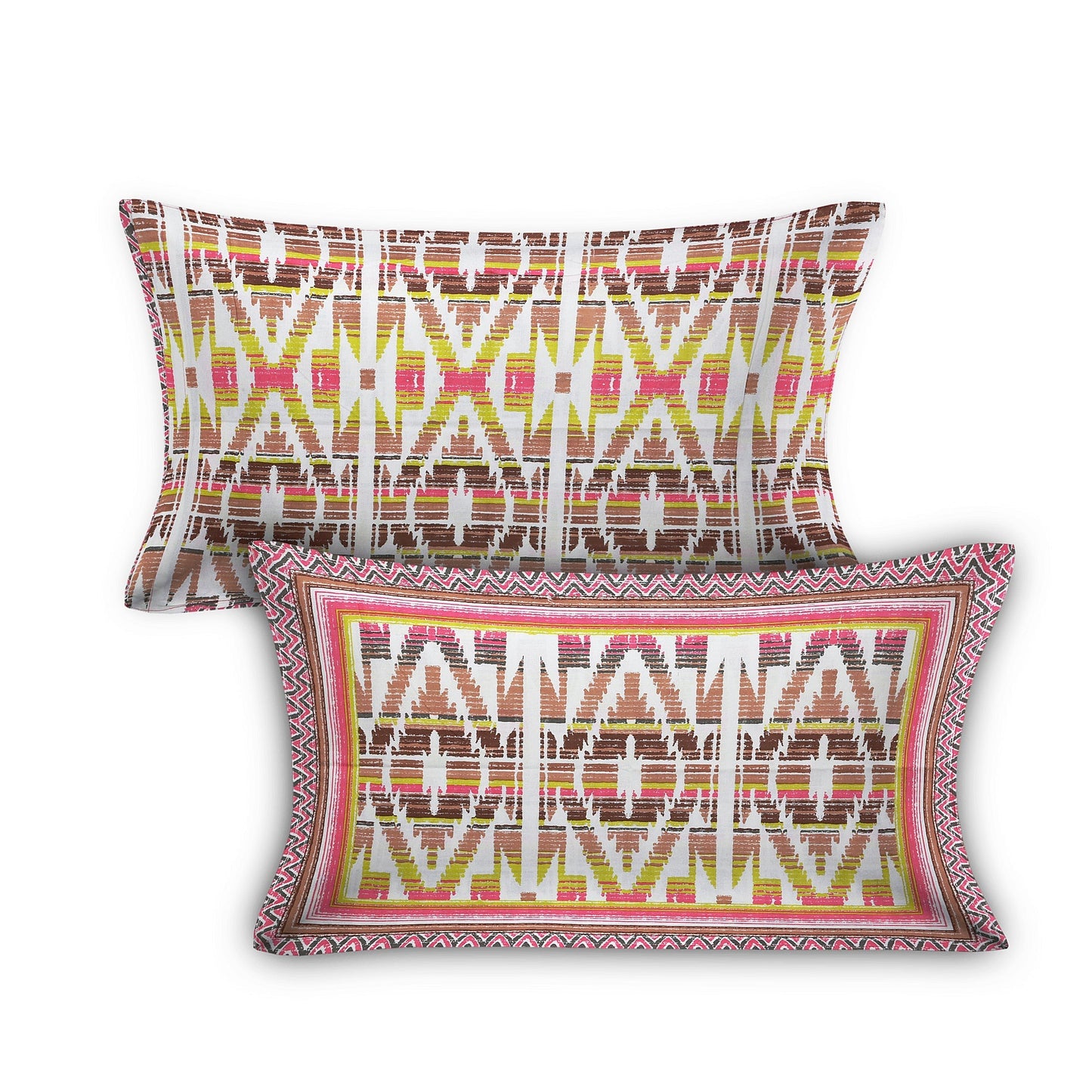 108/108 Colours of Joy 100% Cotton Jumbo Size Double Bedsheet with 2 Pillow Covers, Vibrant & Breathable Fabric - HLB72