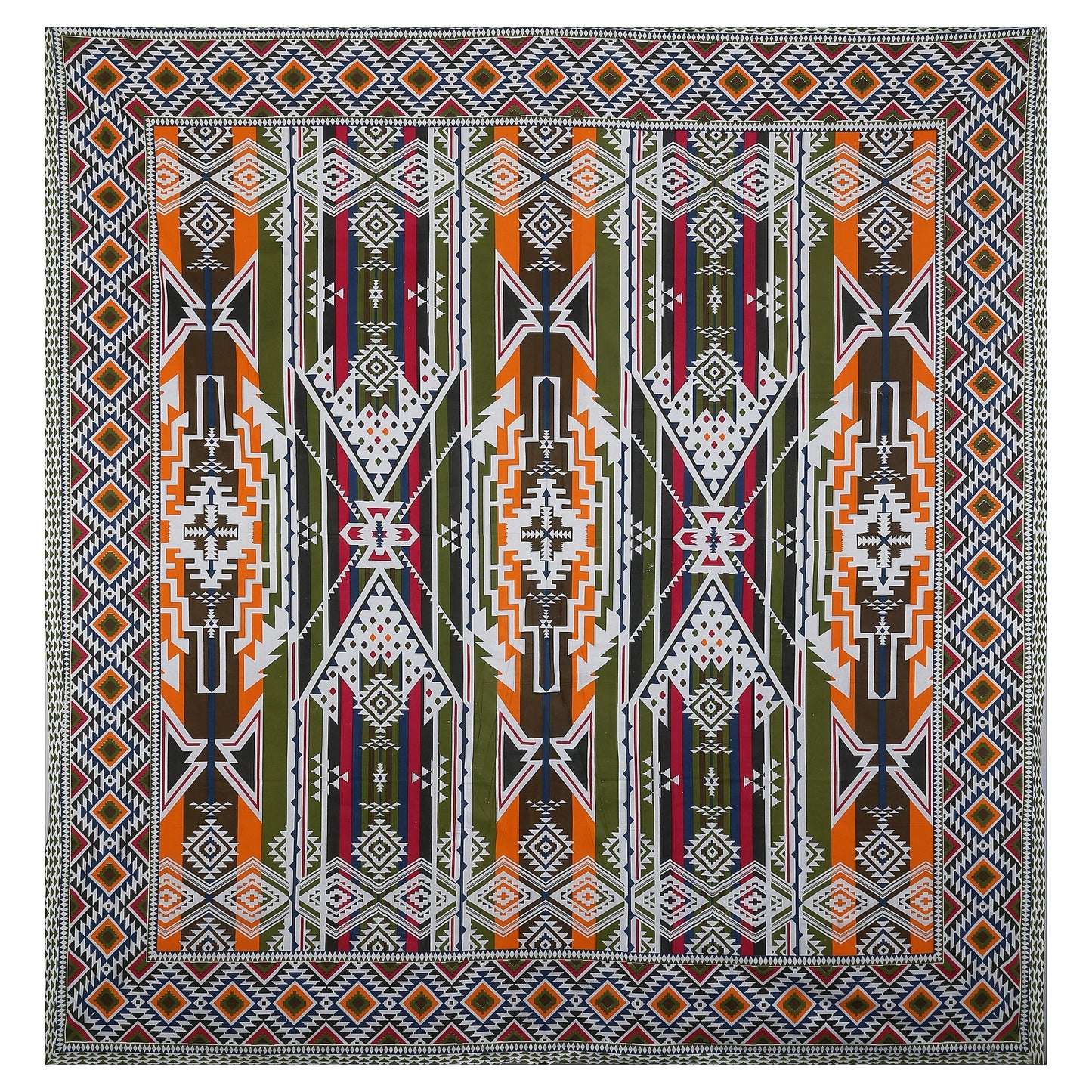 108/108 Colours of Joy 100% Cotton Jumbo Size Double Bedsheet with 2 Pillow Covers, Vibrant & Breathable Fabric - HLB72
