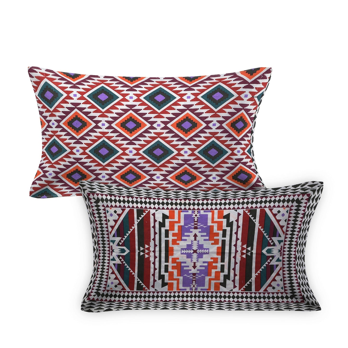 108/108 Colours of Joy 100% Cotton Jumbo Size Double Bedsheet with 2 Pillow Covers, Vibrant & Breathable Fabric - HLB72