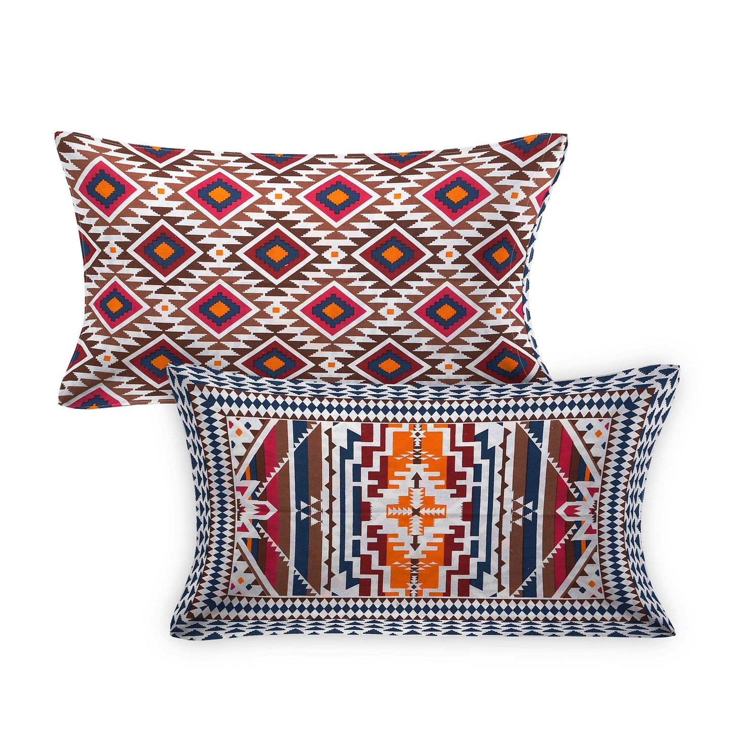 108/108 Colours of Joy 100% Cotton Jumbo Size Double Bedsheet with 2 Pillow Covers, Vibrant & Breathable Fabric - HLB72