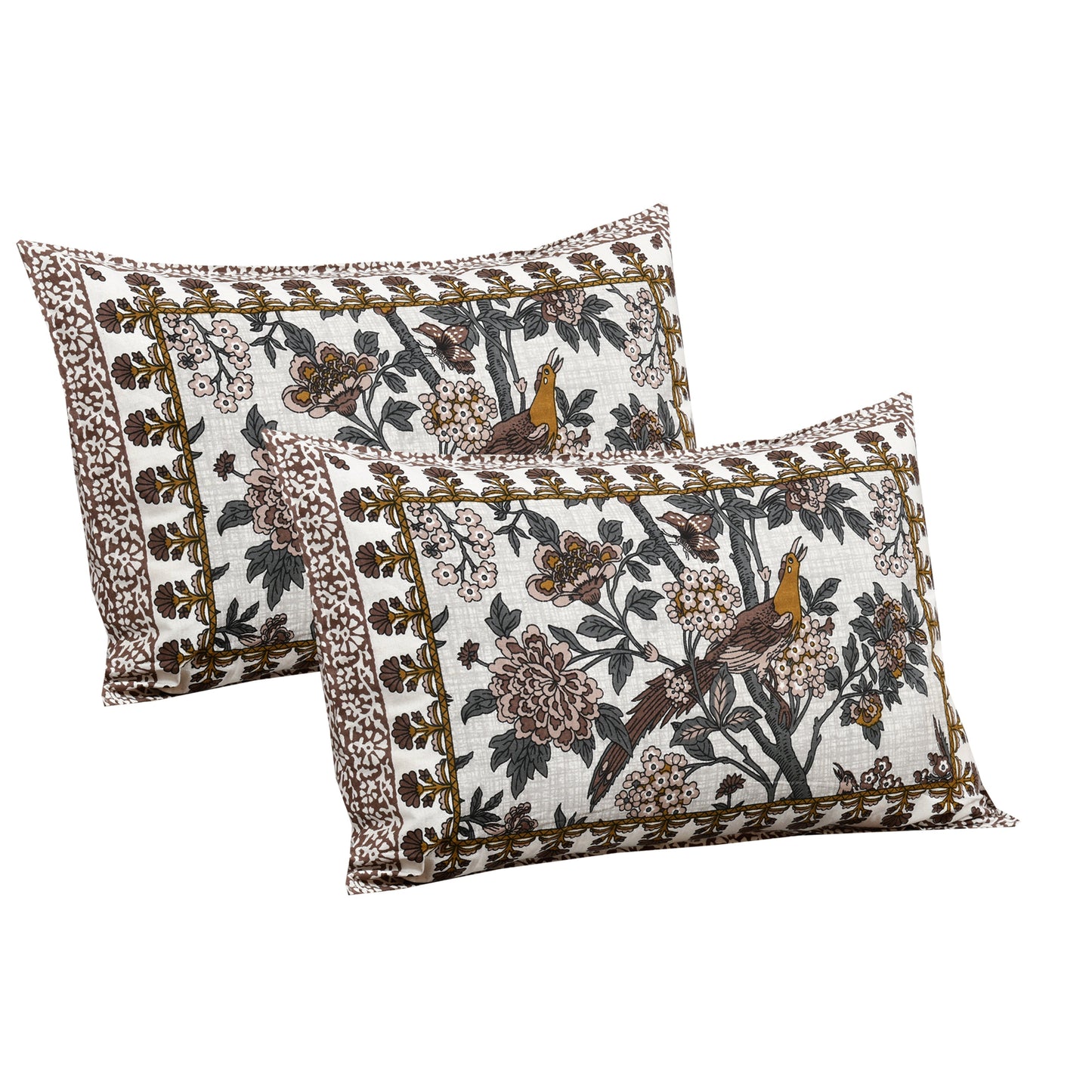108/108 Darbar Viscose Mix Jumbo Size Double Bedsheet with 2 Pillow Covers, Traditional Design & Cozy Comfort - HLB58