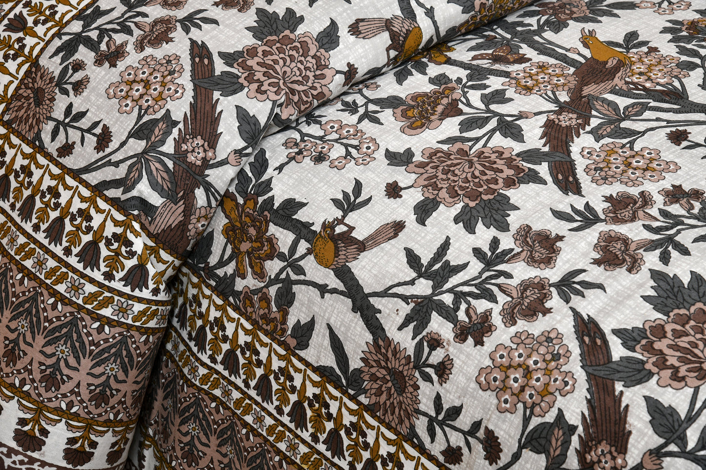 108/108 Darbar Viscose Mix Jumbo Size Double Bedsheet with 2 Pillow Covers, Traditional Design & Cozy Comfort - HLB58