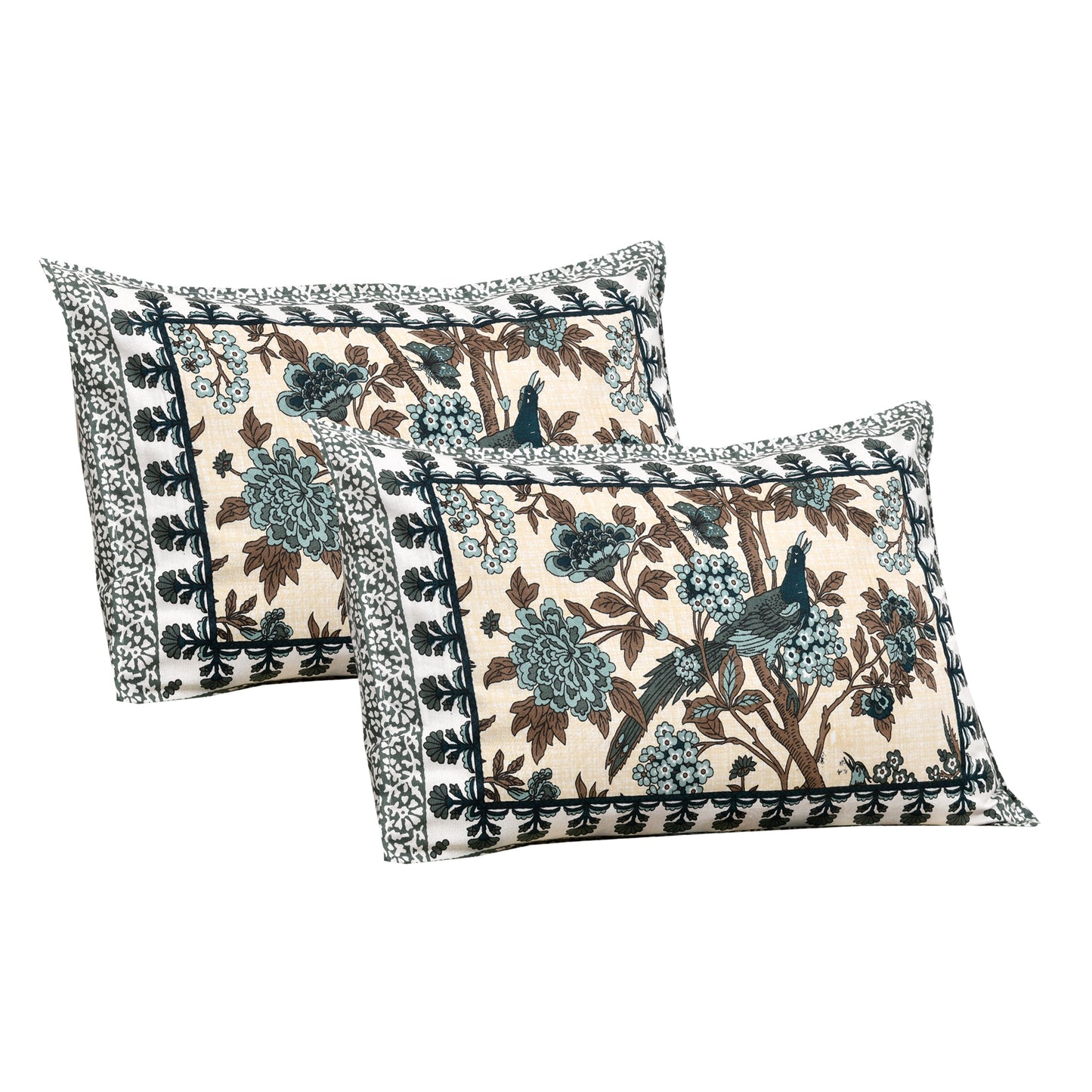 108/108 Darbar Viscose Mix Jumbo Size Double Bedsheet with 2 Pillow Covers, Traditional Design & Cozy Comfort - HLB58