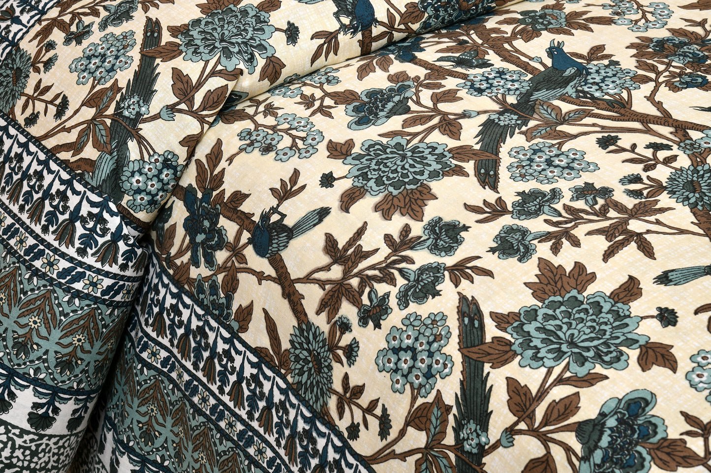 108/108 Darbar Viscose Mix Jumbo Size Double Bedsheet with 2 Pillow Covers, Traditional Design & Cozy Comfort - HLB58
