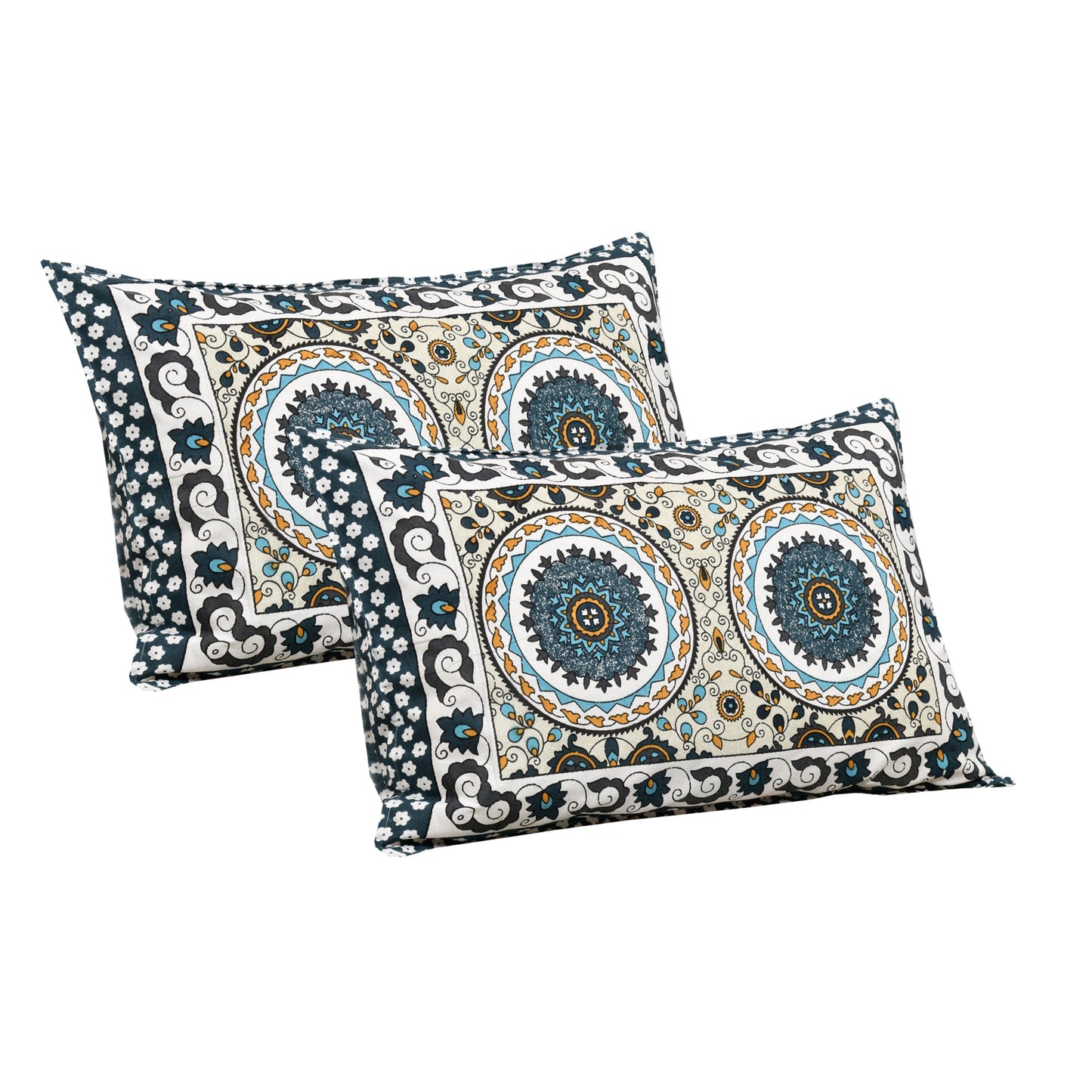 108/108 Darbar Viscose Mix Jumbo Size Double Bedsheet with 2 Pillow Covers, Traditional Design & Cozy Comfort - HLB58