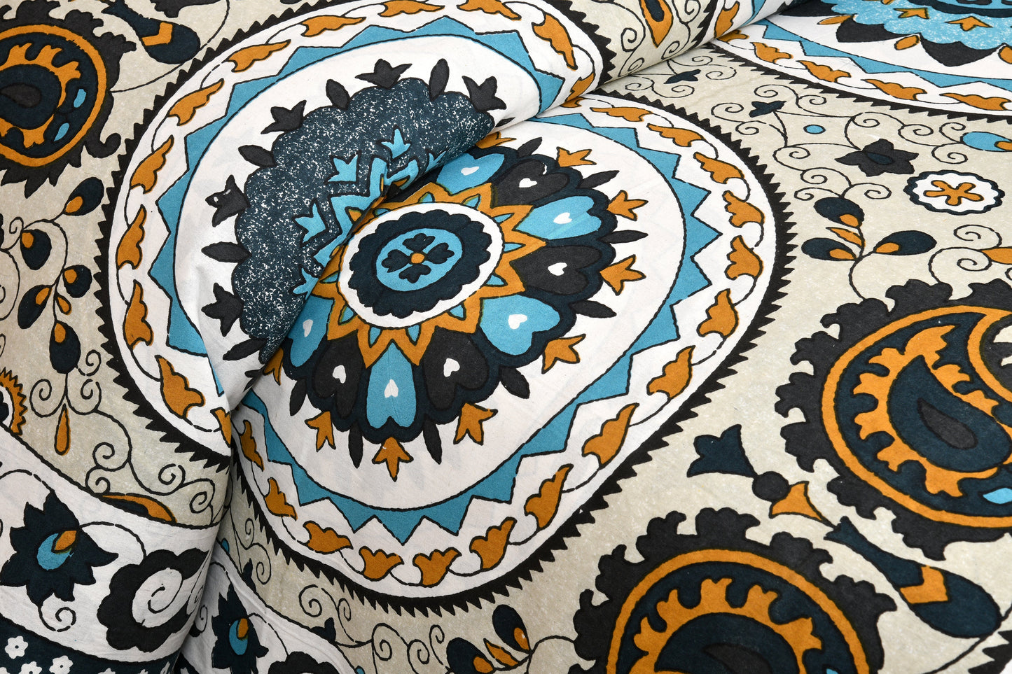 108/108 Darbar Viscose Mix Jumbo Size Double Bedsheet with 2 Pillow Covers, Traditional Design & Cozy Comfort - HLB58