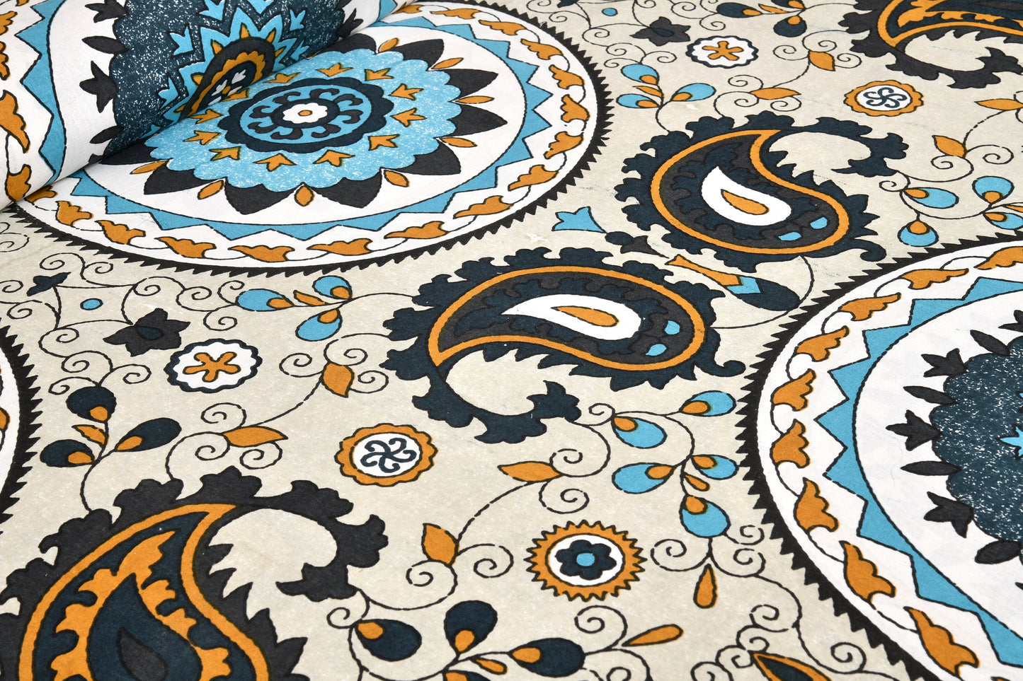 108/108 Darbar Viscose Mix Jumbo Size Double Bedsheet with 2 Pillow Covers, Traditional Design & Cozy Comfort - HLB58