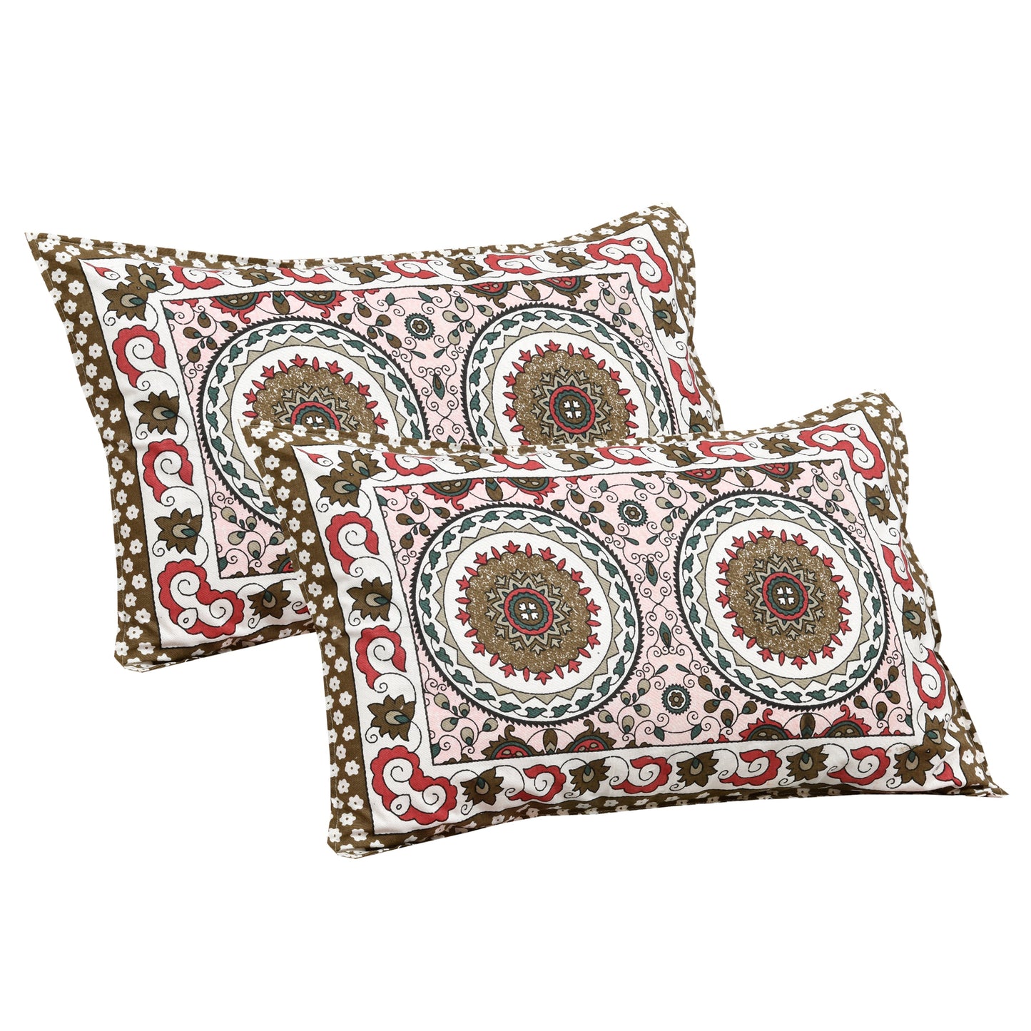 108/108 Darbar Viscose Mix Jumbo Size Double Bedsheet with 2 Pillow Covers, Traditional Design & Cozy Comfort - HLB58