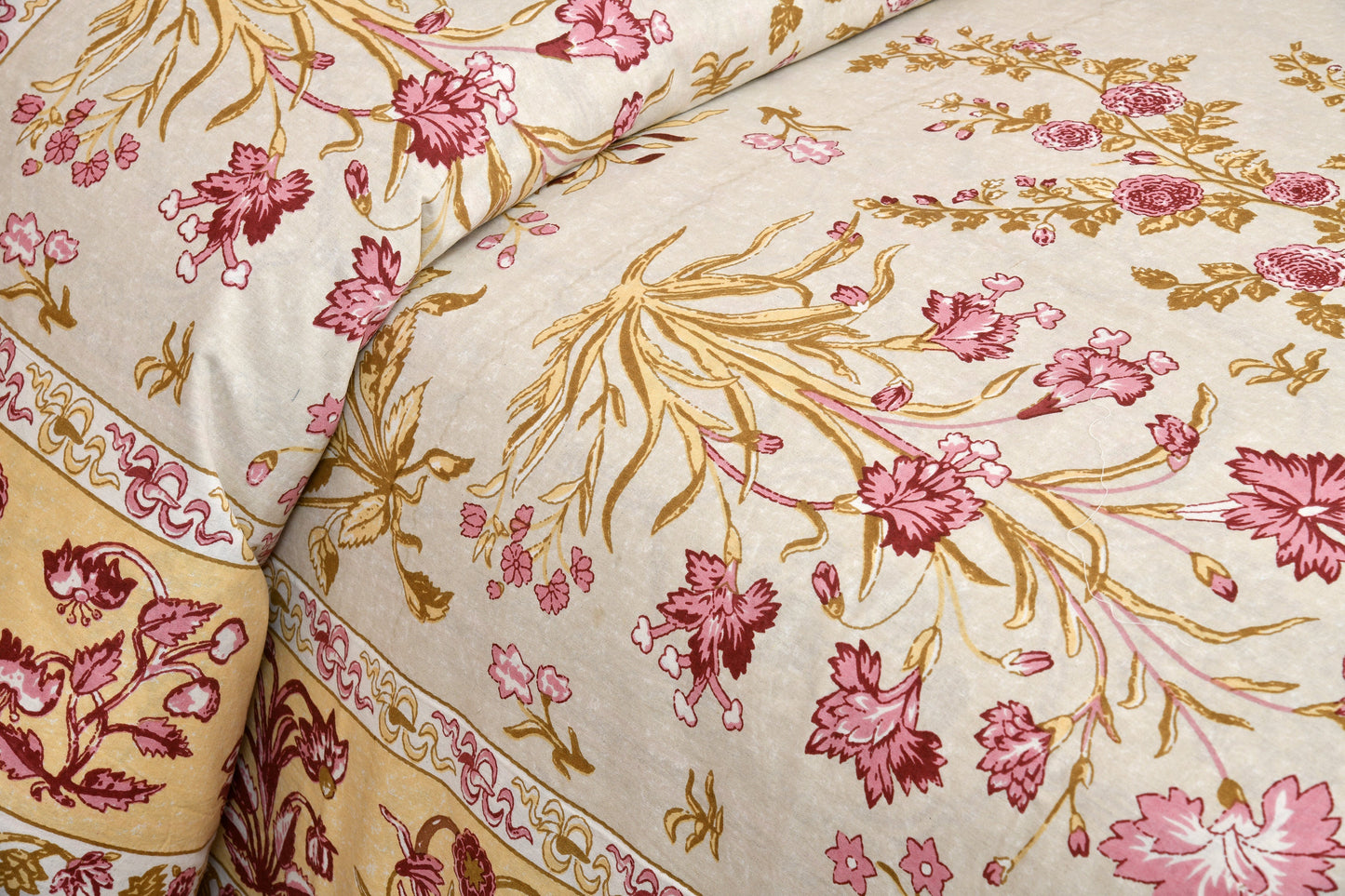 108/108 Darbar Viscose Mix Jumbo Size Double Bedsheet with 2 Pillow Covers, Traditional Design & Cozy Comfort - HLB58