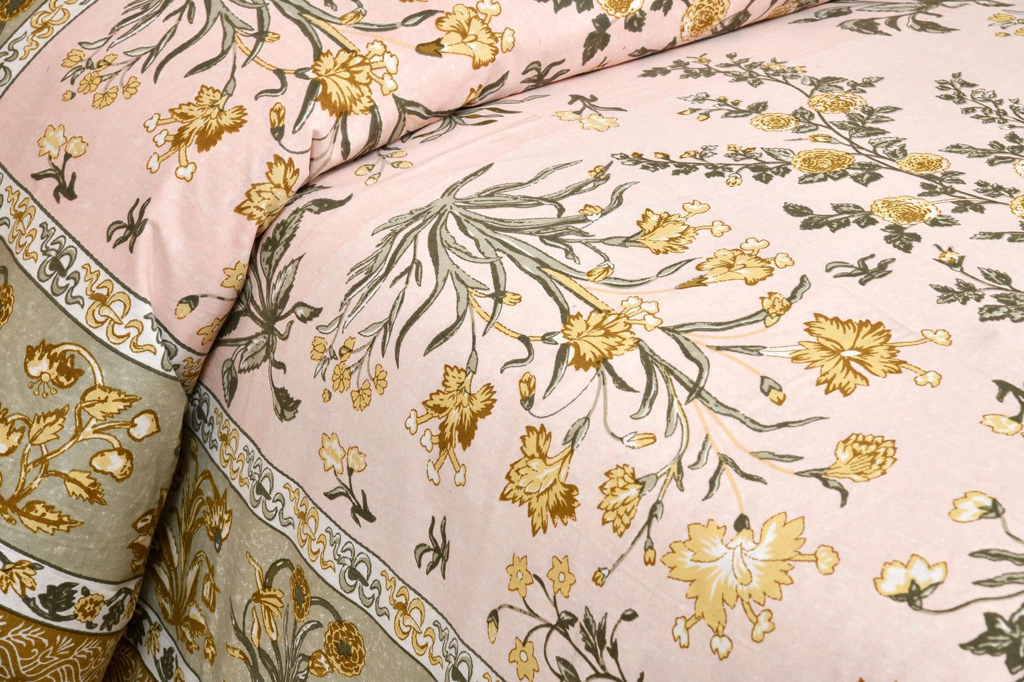 108/108 Darbar Viscose Mix Jumbo Size Double Bedsheet with 2 Pillow Covers, Traditional Design & Cozy Comfort - HLB58