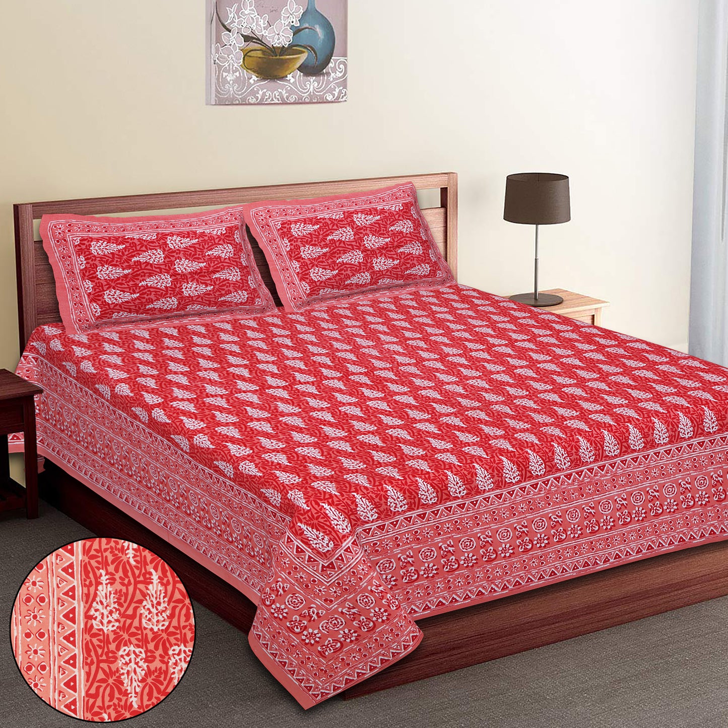 89'' ECO Viscose Mix Queen Size Double Bedsheet with 2 Pillow Covers, Breathable, Wrinkle-Free & Ultra-Soft Fabric - HLB01