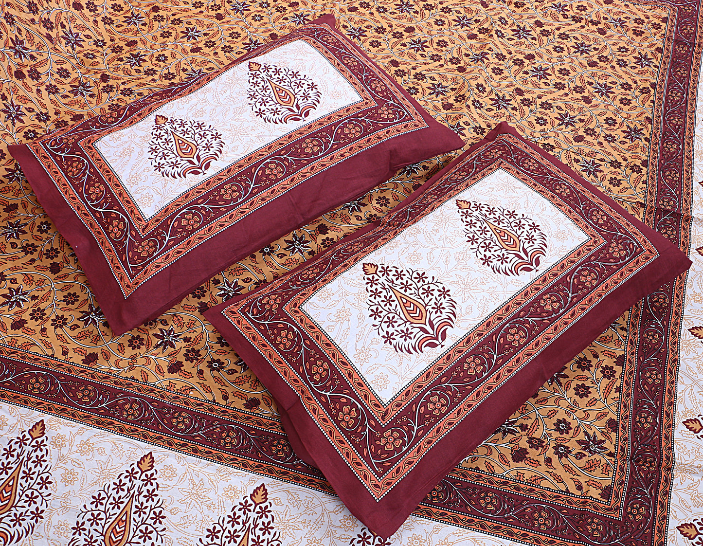 89'' ECO Viscose Mix Queen Size Double Bedsheet with 2 Pillow Covers, Breathable, Wrinkle-Free & Ultra-Soft Fabric - HLB01
