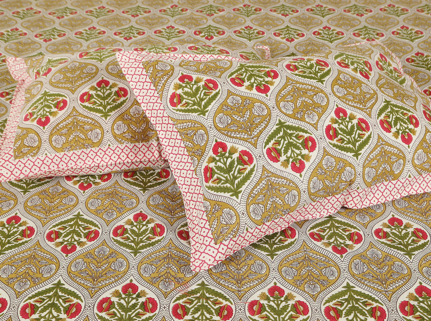 108/108 Empire 100% Cotton Jumbo Size Double Bedsheet with 2 Pillow Covers, Elegant Look & Cozy Feel - HLB68