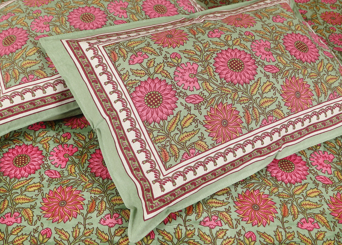 108/108 Empire 100% Cotton Jumbo Size Double Bedsheet with 2 Pillow Covers, Elegant Look & Cozy Feel - HLB68