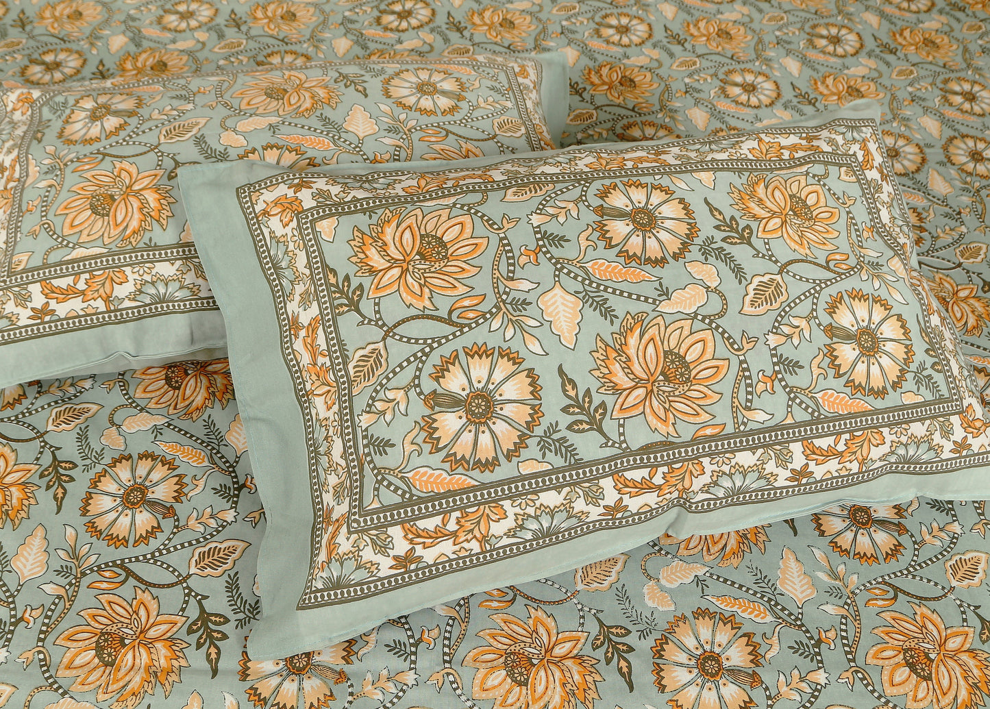 108/108 Empire 100% Cotton Jumbo Size Double Bedsheet with 2 Pillow Covers, Elegant Look & Cozy Feel - HLB68