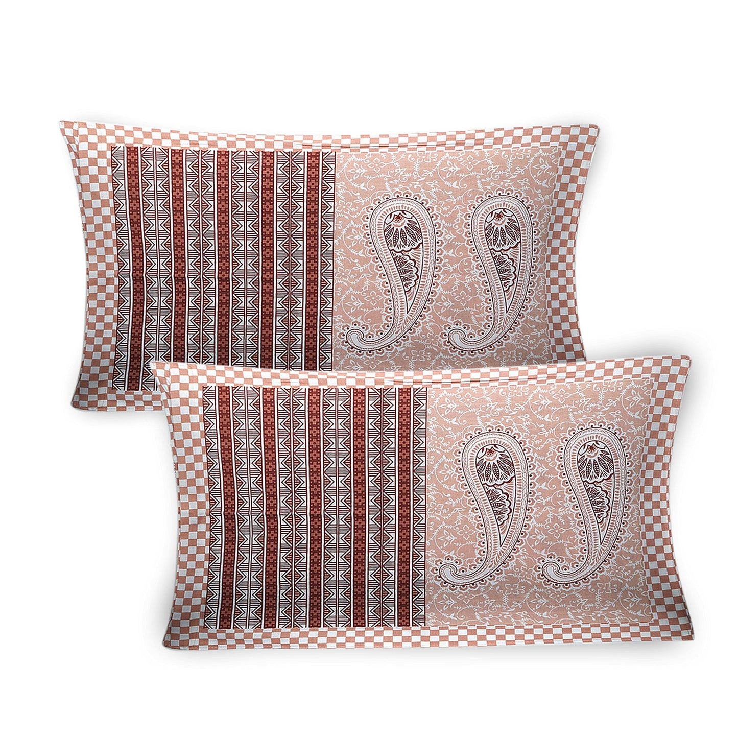 108/108 Empire 100% Cotton Jumbo Size Double Bedsheet with 2 Pillow Covers, Elegant Look & Cozy Feel - HLB68
