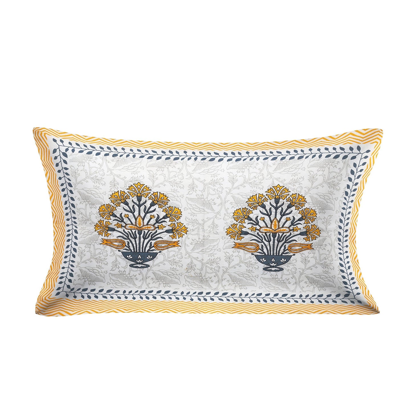 63" Geometrical 100% Cotton Single Bedsheet with 1 Pillow Cover, Stylish & Comfortable - HLB07