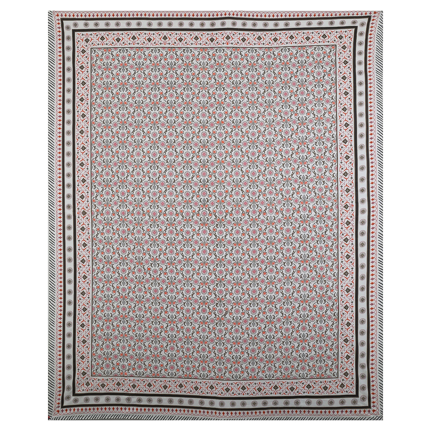90/108 Fortune 100% Cotton Standard King Size Double Bedsheet with 2 Pillow Covers, Premium Comfort & Smooth Texture - HLB09
