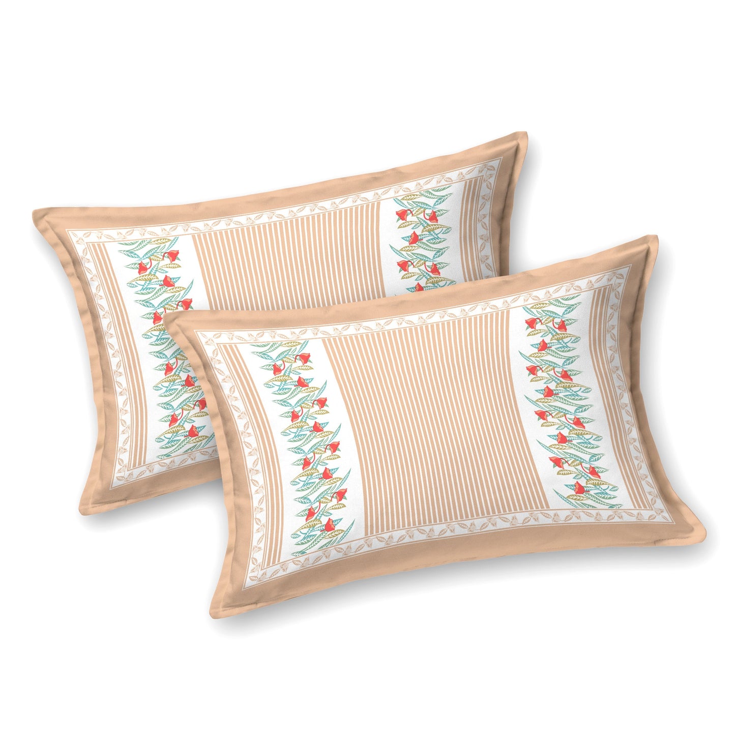 108/108 G-20 100% Cotton Jumbo Size Double Bedsheet with 2 Pillow Covers, Soft Texture & Breathable Fabric - HLB67
