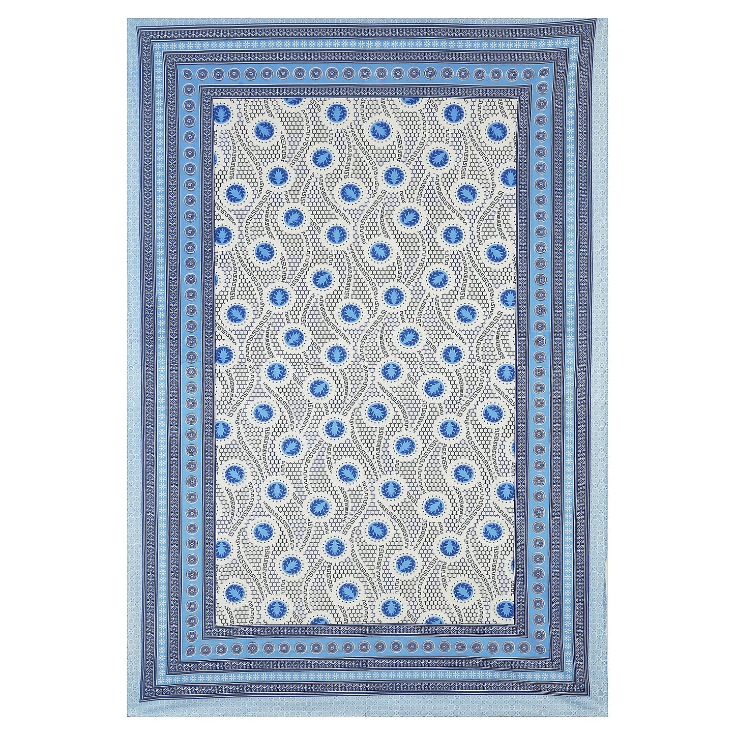 63" Geometrical 100% Cotton Single Bedsheet with 1 Pillow Cover, Stylish & Comfortable - HLB07