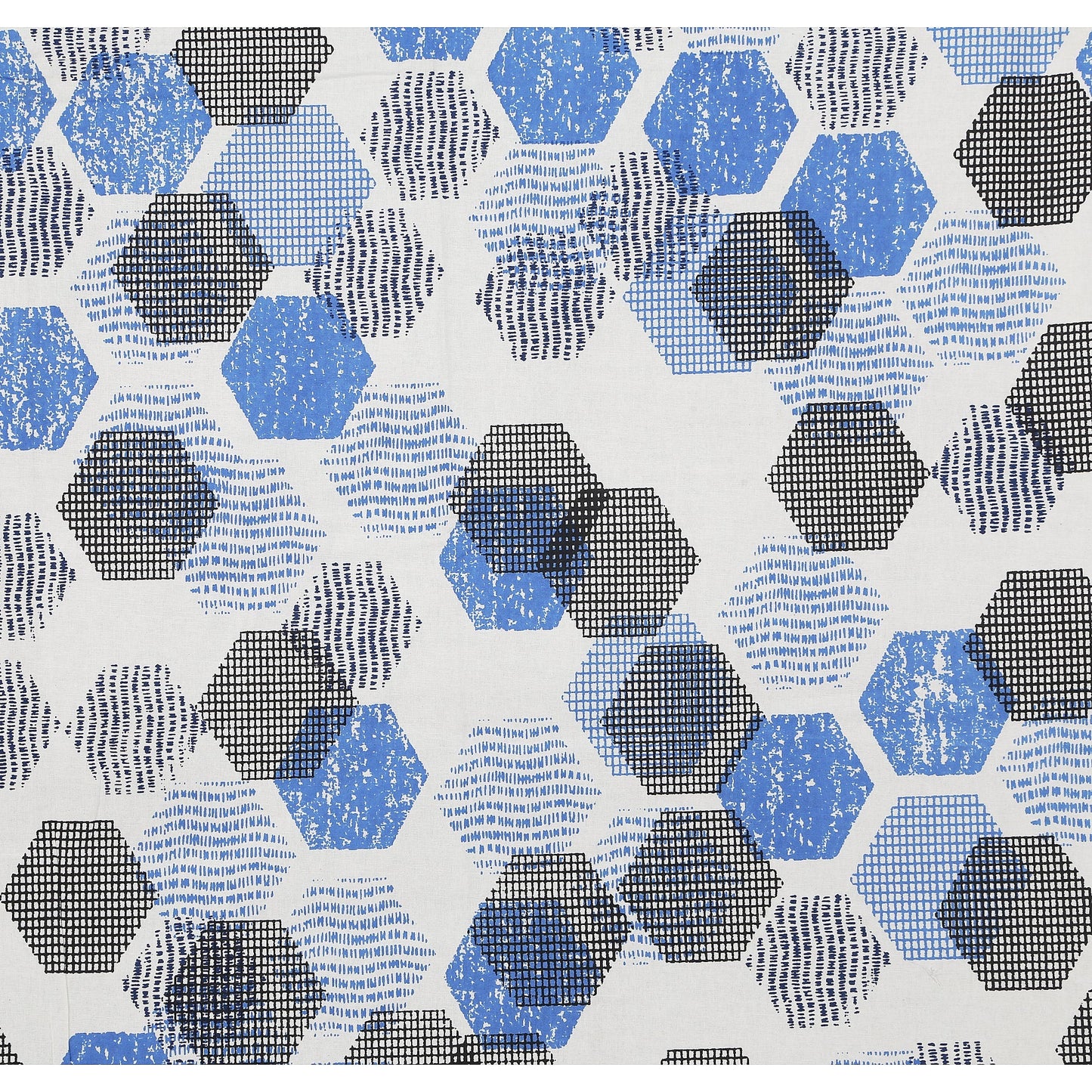 70/100 Geometrical 100% Cotton Single Bedsheet with 2 Pillow Covers, Soft & Elegant Design - HLB11