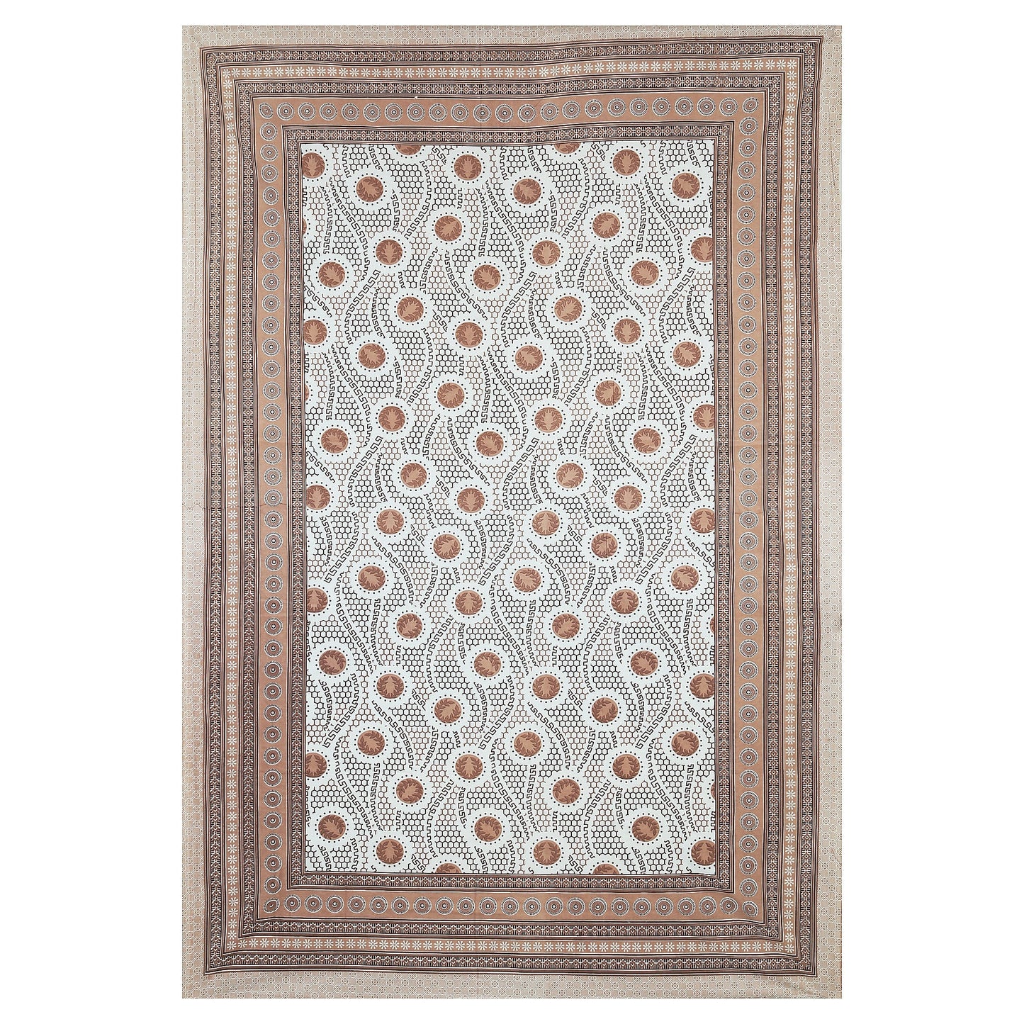 63" Geometrical 100% Cotton Single Bedsheet with 1 Pillow Cover, Stylish & Comfortable - HLB07