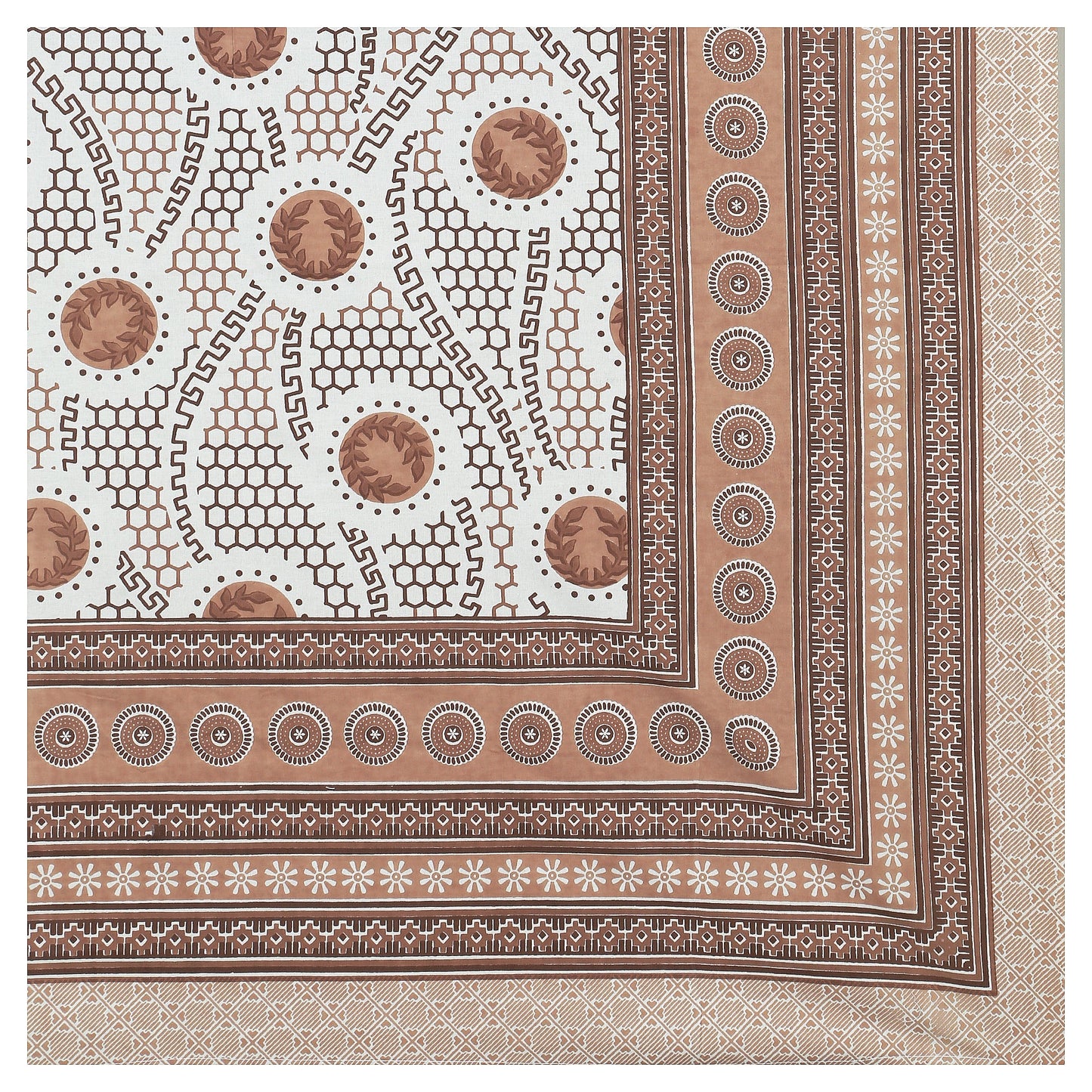 63" Geometrical 100% Cotton Single Bedsheet with 1 Pillow Cover, Stylish & Comfortable - HLB07