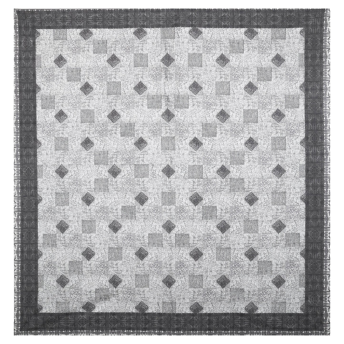 108/108 Geometrical 100% Cotton Jumbo Size Double Bedsheet with 2 Pillow Covers, Modern Design & Ultra-Soft Feel - HLB70
