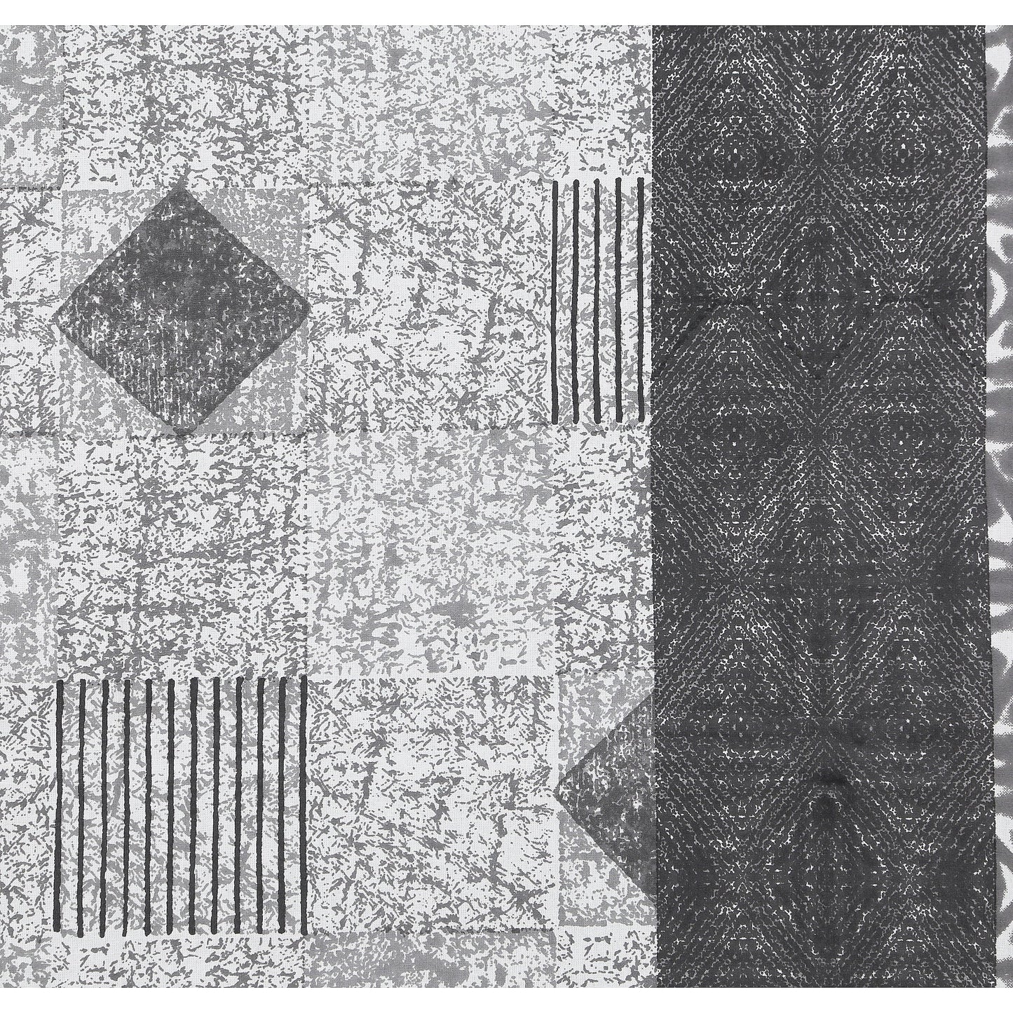 108/108 Geometrical 100% Cotton Jumbo Size Double Bedsheet with 2 Pillow Covers, Modern Design & Ultra-Soft Feel - HLB70