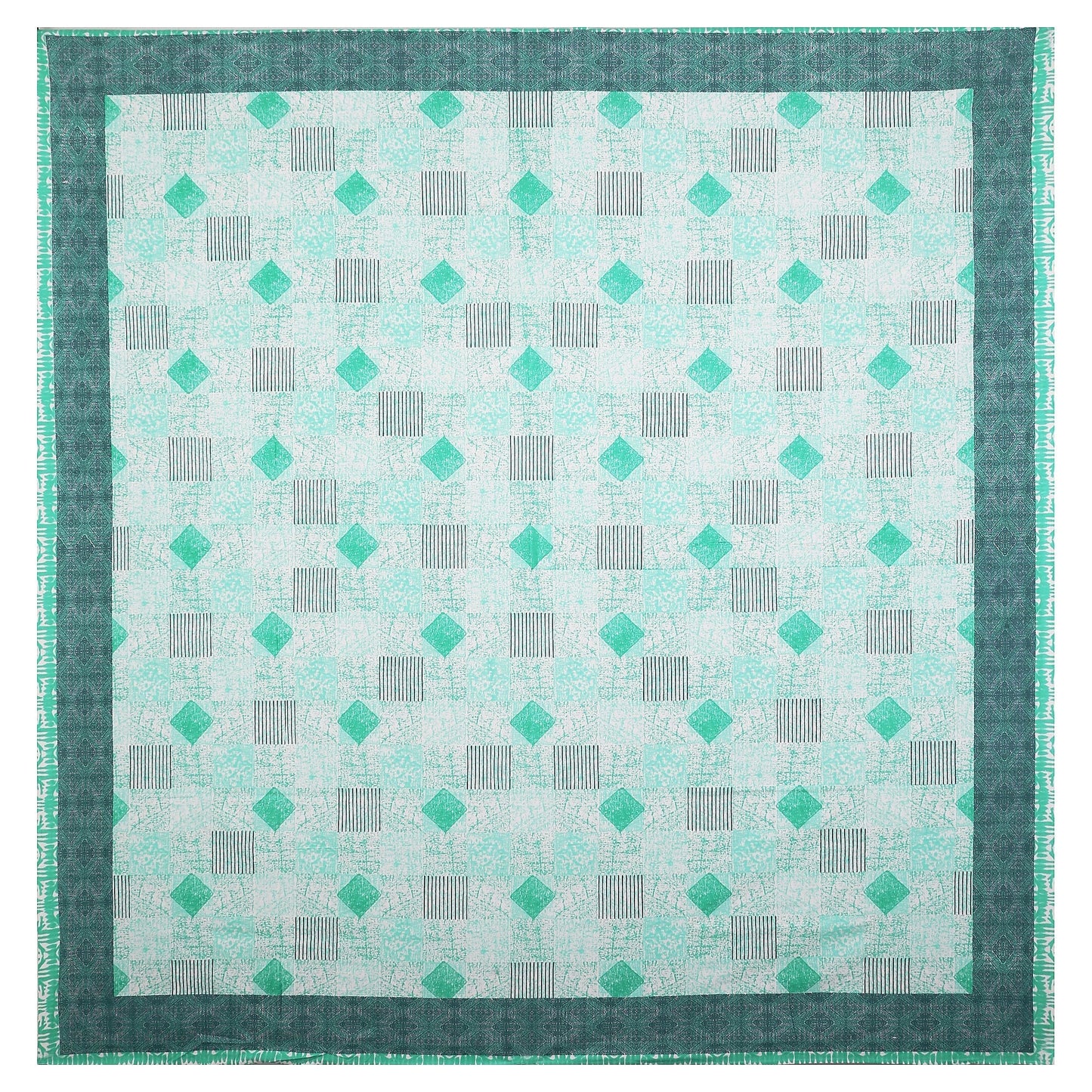 108/108 Geometrical 100% Cotton Jumbo Size Double Bedsheet with 2 Pillow Covers, Modern Design & Ultra-Soft Feel - HLB70