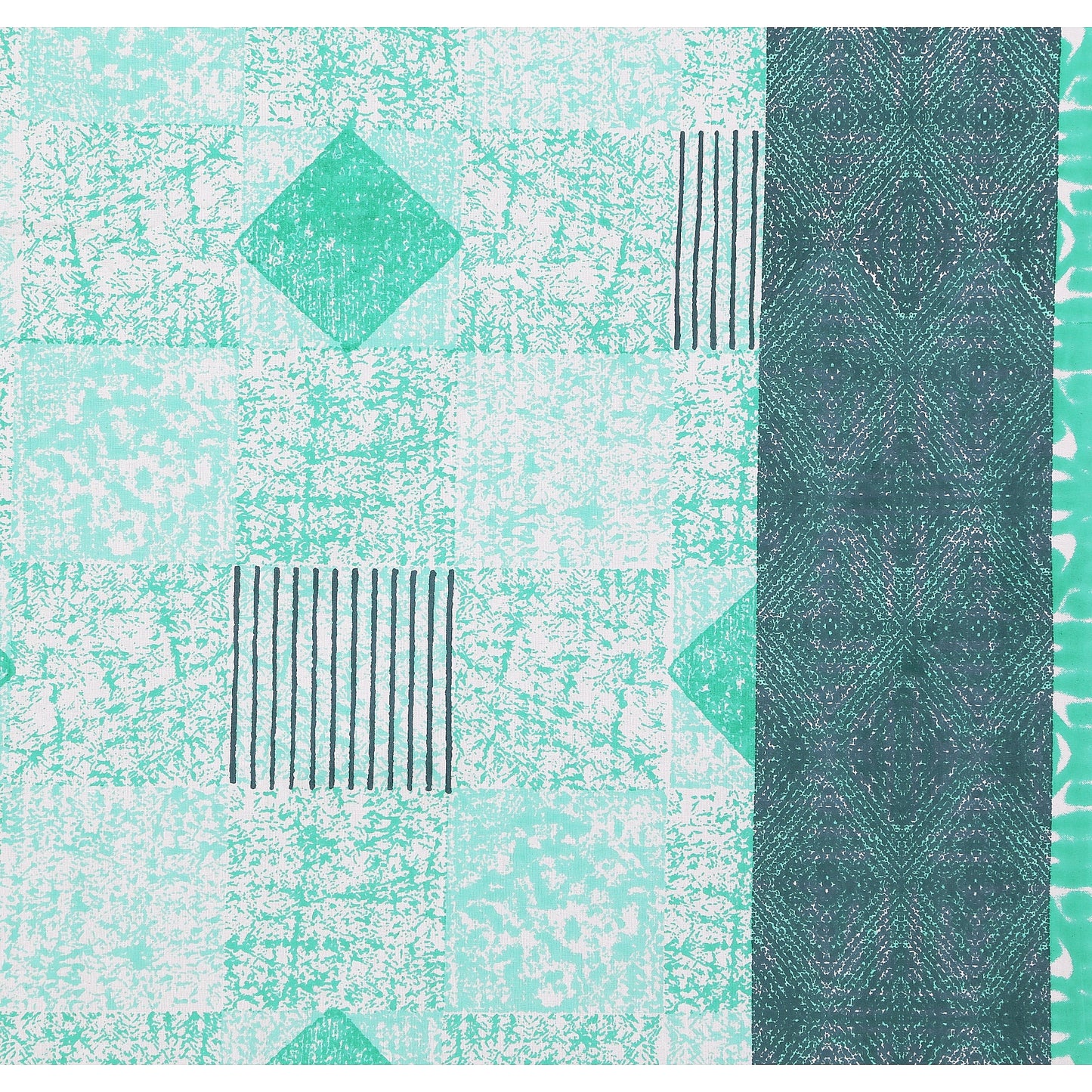 108/108 Geometrical 100% Cotton Jumbo Size Double Bedsheet with 2 Pillow Covers, Modern Design & Ultra-Soft Feel - HLB70