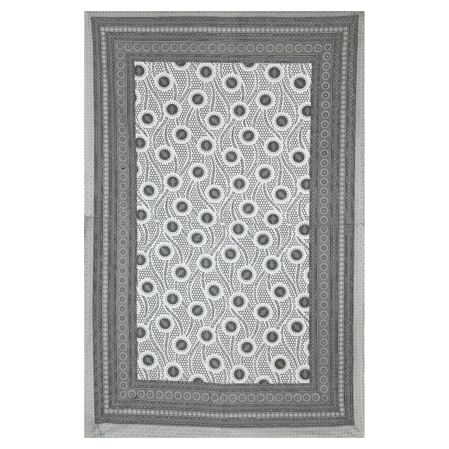 63" Geometrical 100% Cotton Single Bedsheet with 1 Pillow Cover, Stylish & Comfortable - HLB07