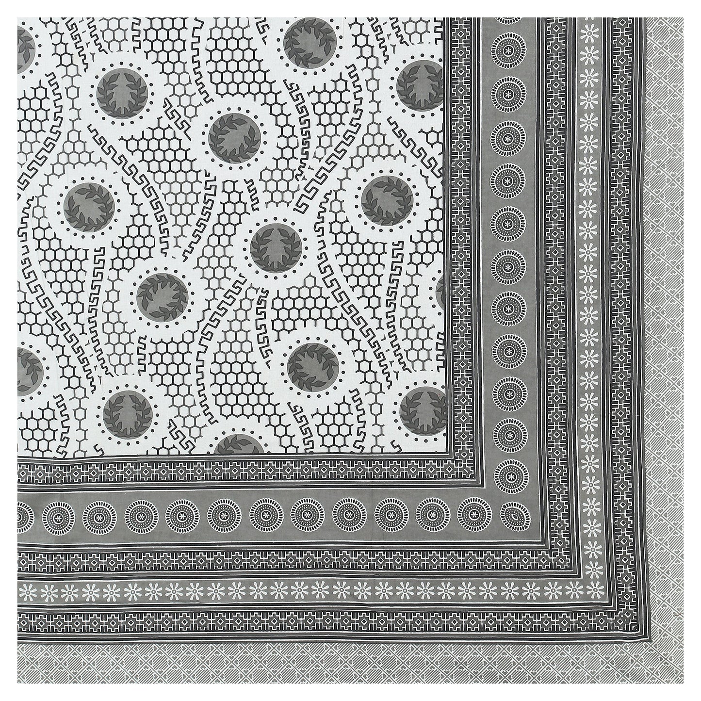 63" Geometrical 100% Cotton Single Bedsheet with 1 Pillow Cover, Stylish & Comfortable - HLB07