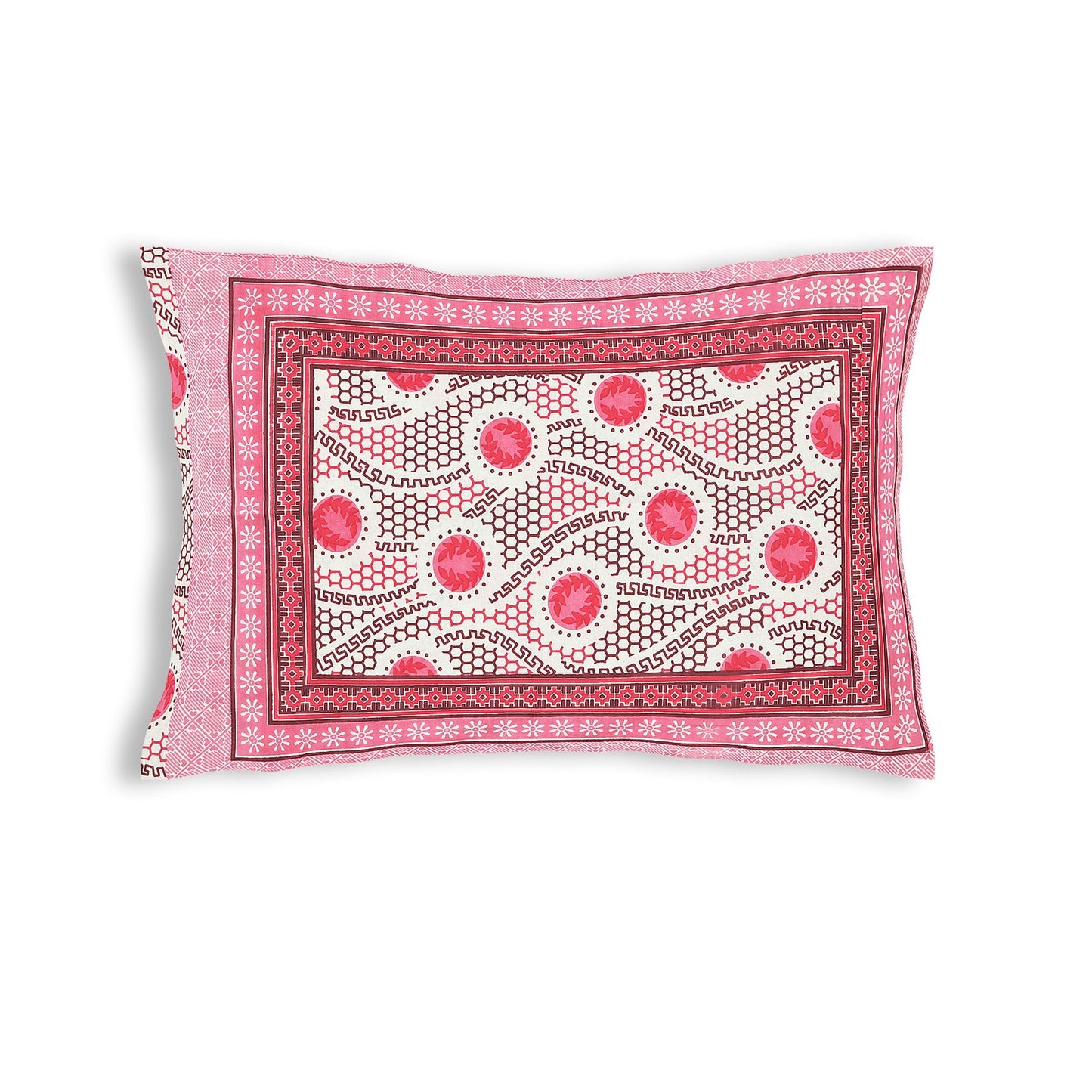 63" Geometrical 100% Cotton Single Bedsheet with 1 Pillow Cover, Stylish & Comfortable - HLB07