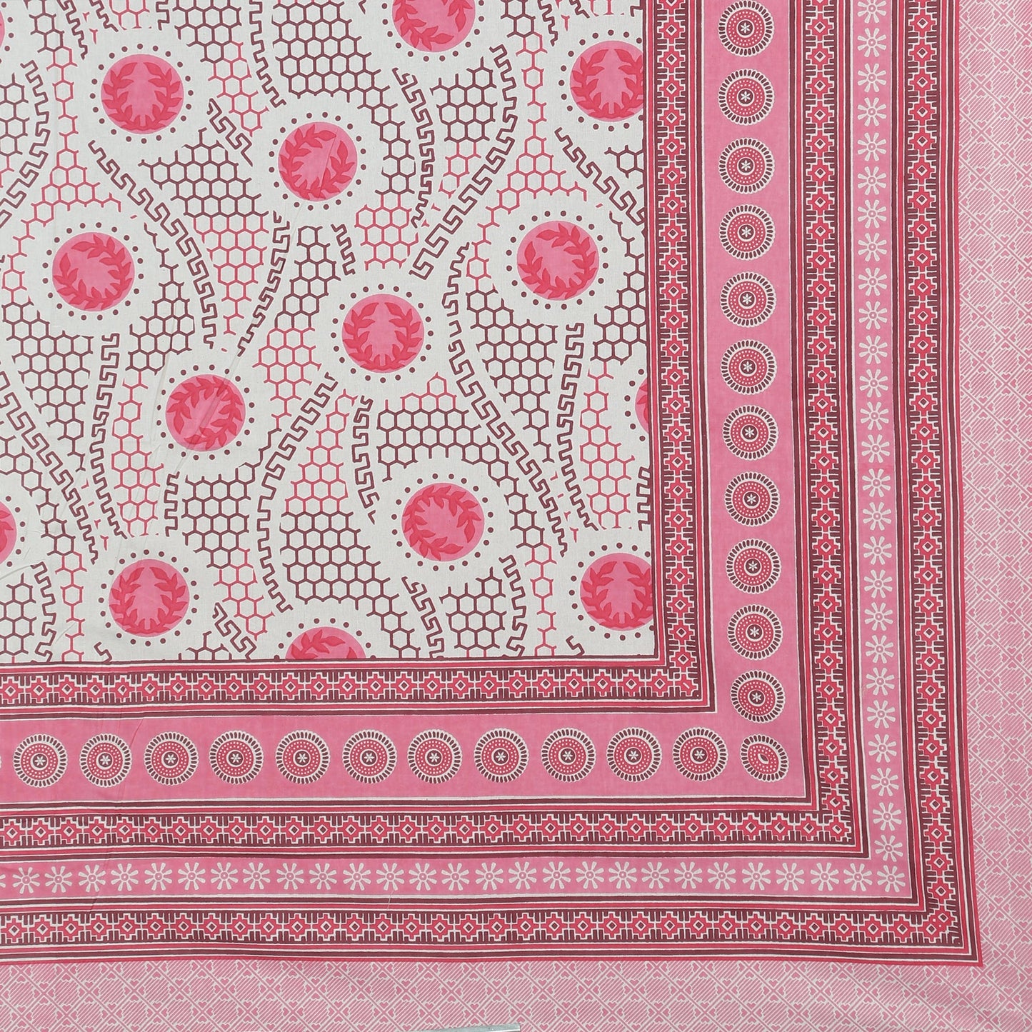 63" Geometrical 100% Cotton Single Bedsheet with 1 Pillow Cover, Stylish & Comfortable - HLB07