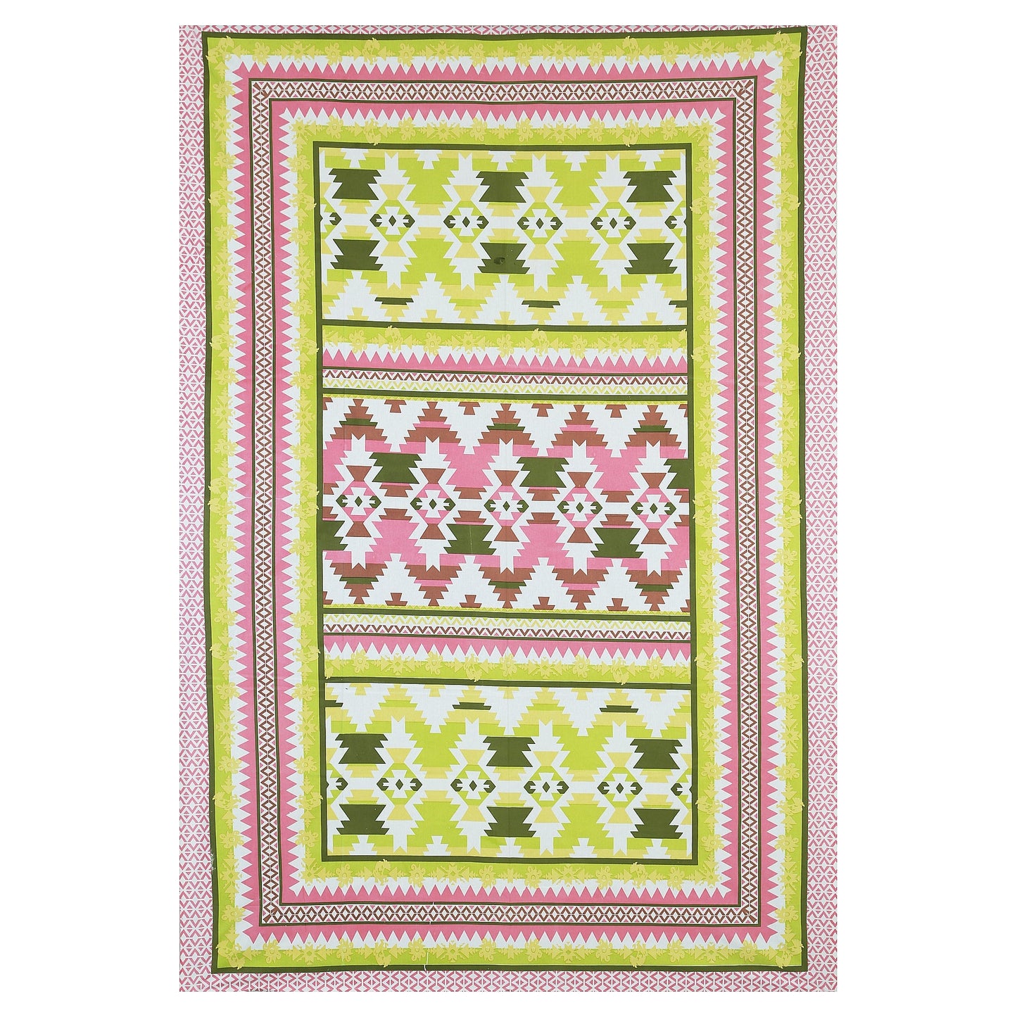 63" Geometrical 100% Cotton Single Bedsheet with 1 Pillow Cover, Stylish & Comfortable - HLB07