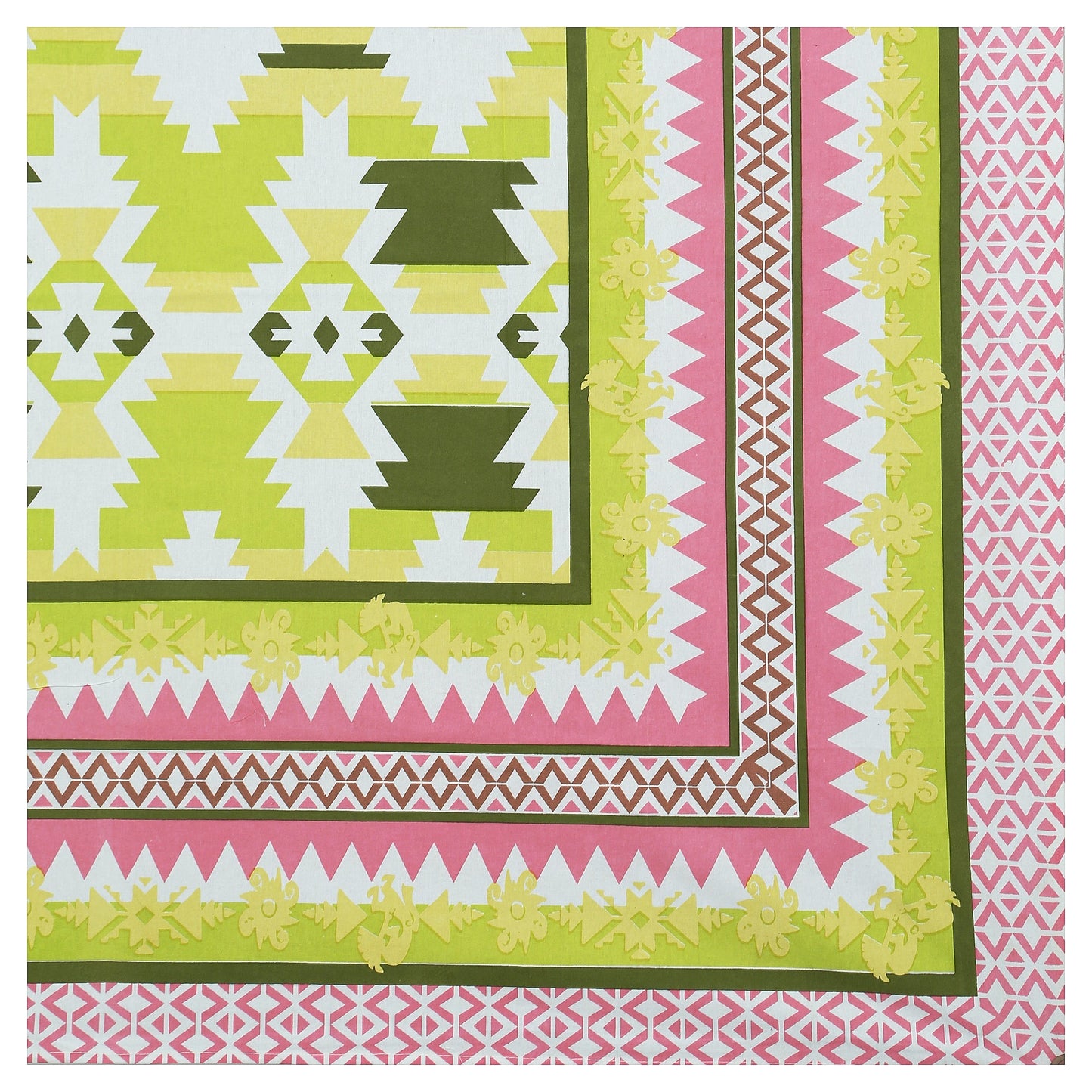 63" Geometrical 100% Cotton Single Bedsheet with 1 Pillow Cover, Stylish & Comfortable - HLB07