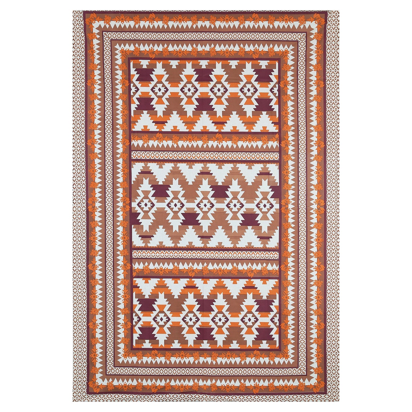 63" Geometrical 100% Cotton Single Bedsheet with 1 Pillow Cover, Stylish & Comfortable - HLB07