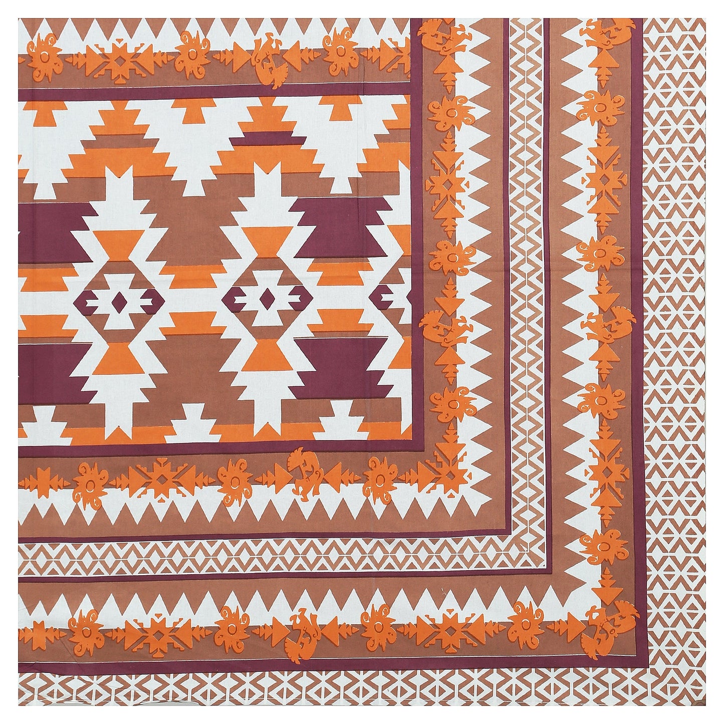 63" Geometrical 100% Cotton Single Bedsheet with 1 Pillow Cover, Stylish & Comfortable - HLB07