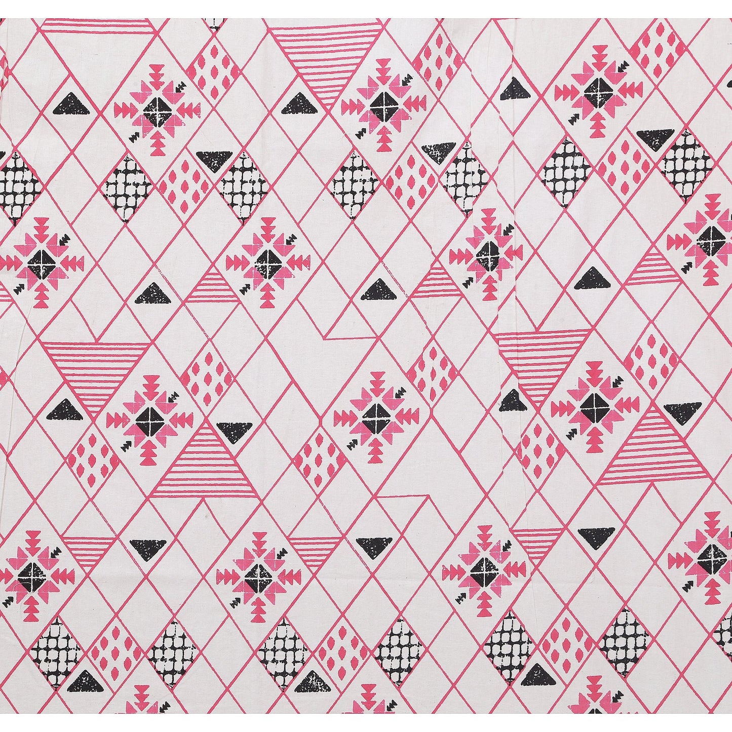 70/100 Geometrical 100% Cotton Single Bedsheet with 2 Pillow Covers, Soft & Elegant Design - HLB11