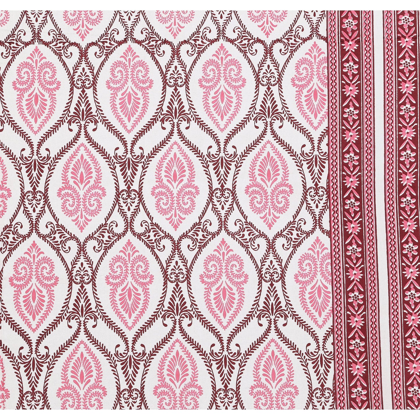 108/108 Geometrical 100% Cotton Jumbo Size Double Bedsheet with 2 Pillow Covers, Modern Design & Ultra-Soft Feel - HLB70