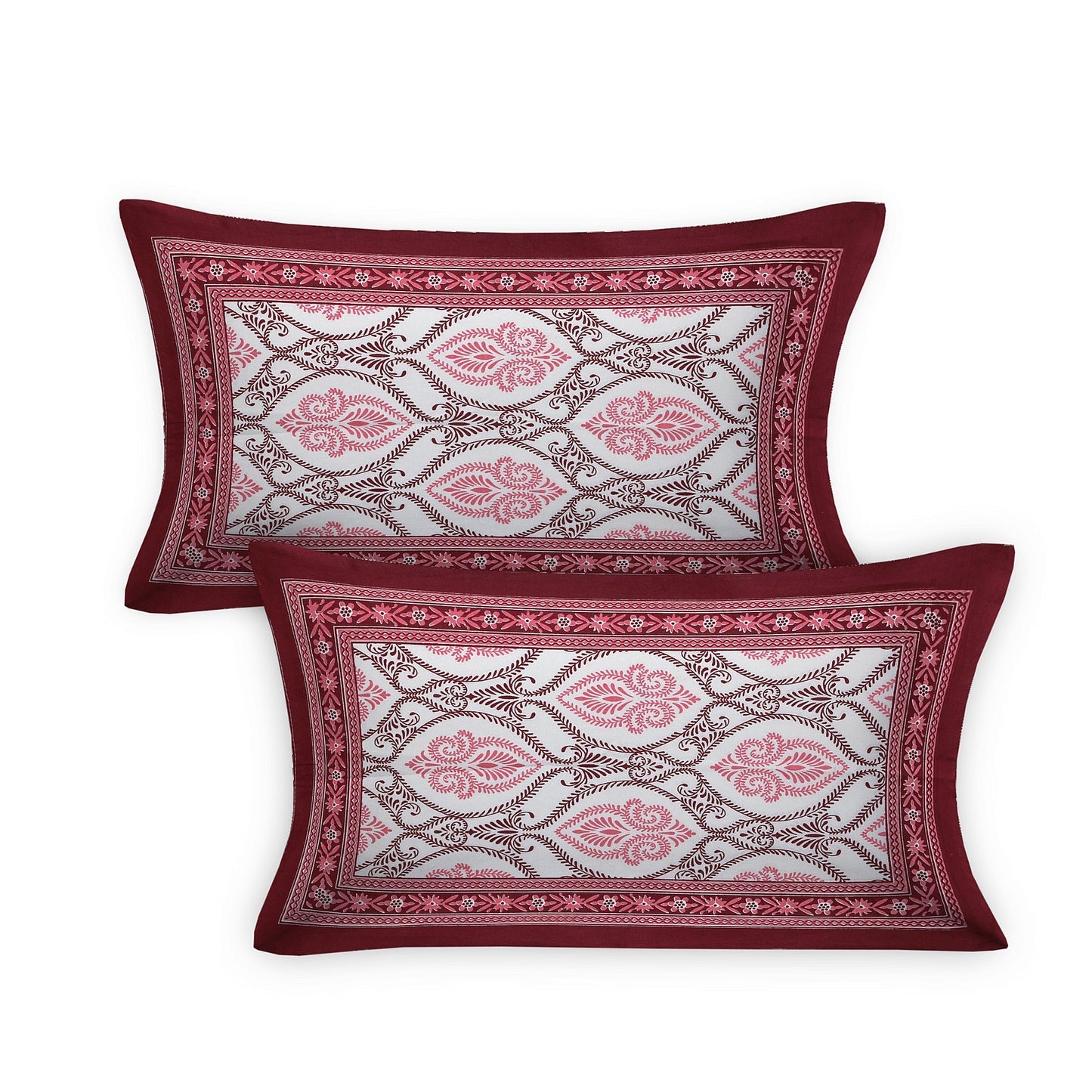 108/108 Geometrical 100% Cotton Jumbo Size Double Bedsheet with 2 Pillow Covers, Modern Design & Ultra-Soft Feel - HLB70