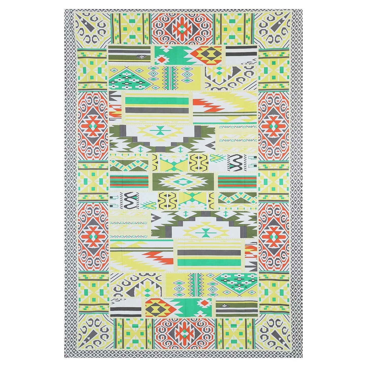 63" Geometrical 100% Cotton Single Bedsheet with 1 Pillow Cover, Stylish & Comfortable - HLB07